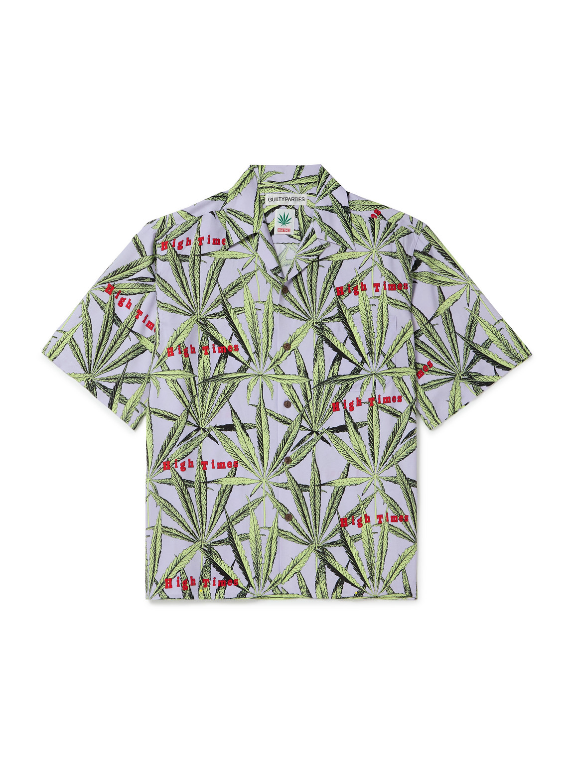 Wacko Maria High Times Convertible-collar Printed Crepe Shirt In Green