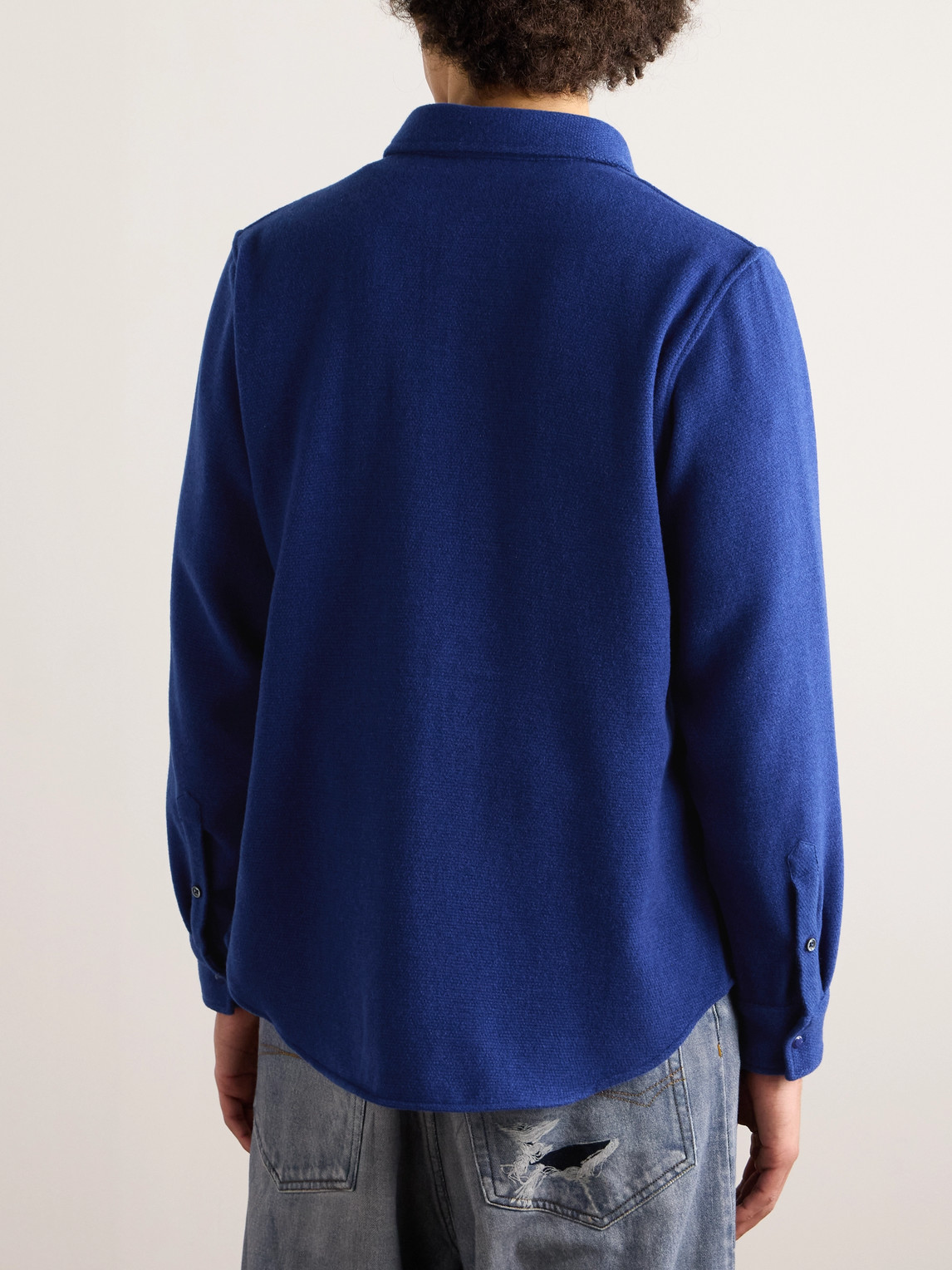 Shop God's True Cashmere Cashmere Shirt In Blue