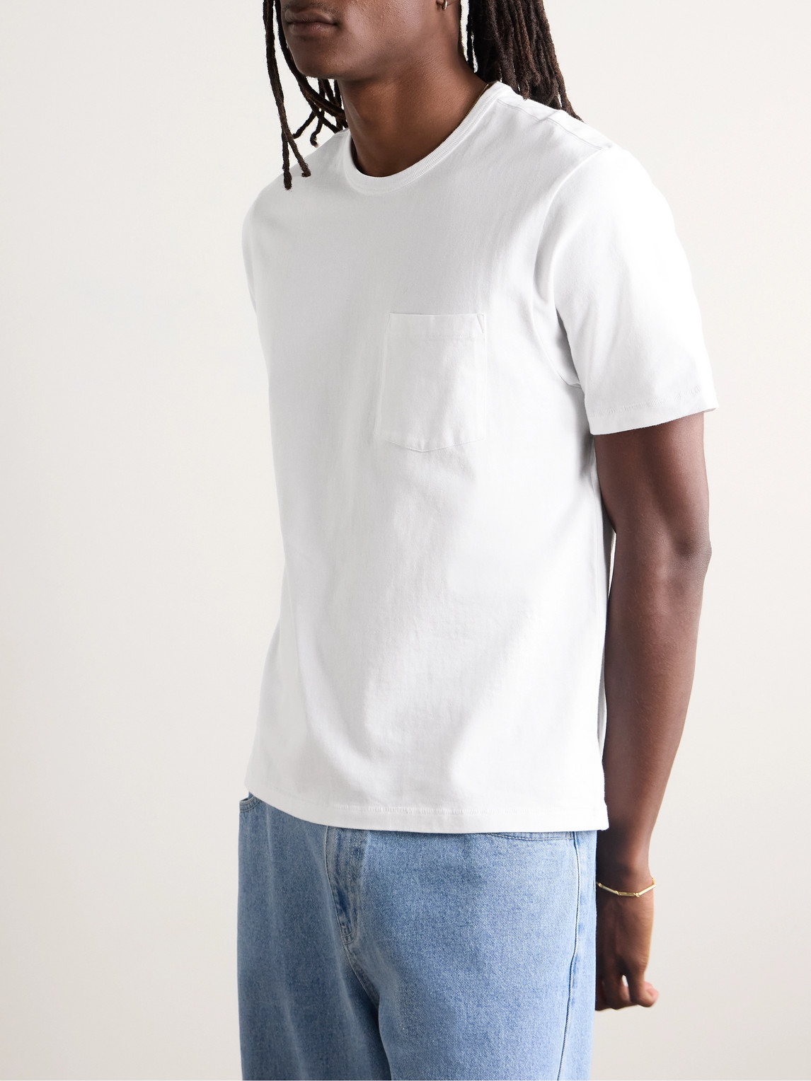 Shop Corridor Garment-dyed Organic Cotton-jersey T-shirt In White