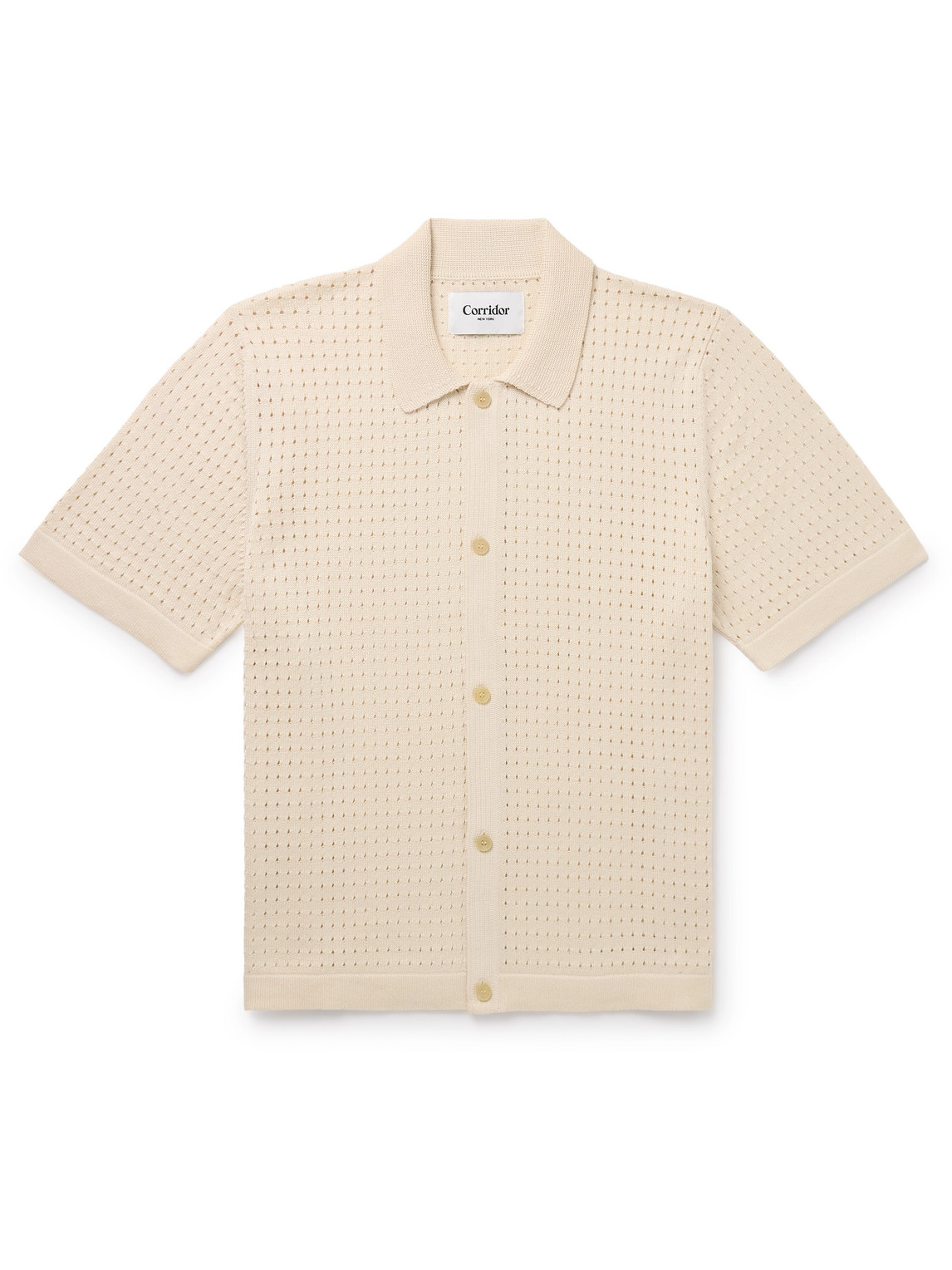 Corridor Pointelle-knit Mercerized Pima Cotton Shirt In Neutrals