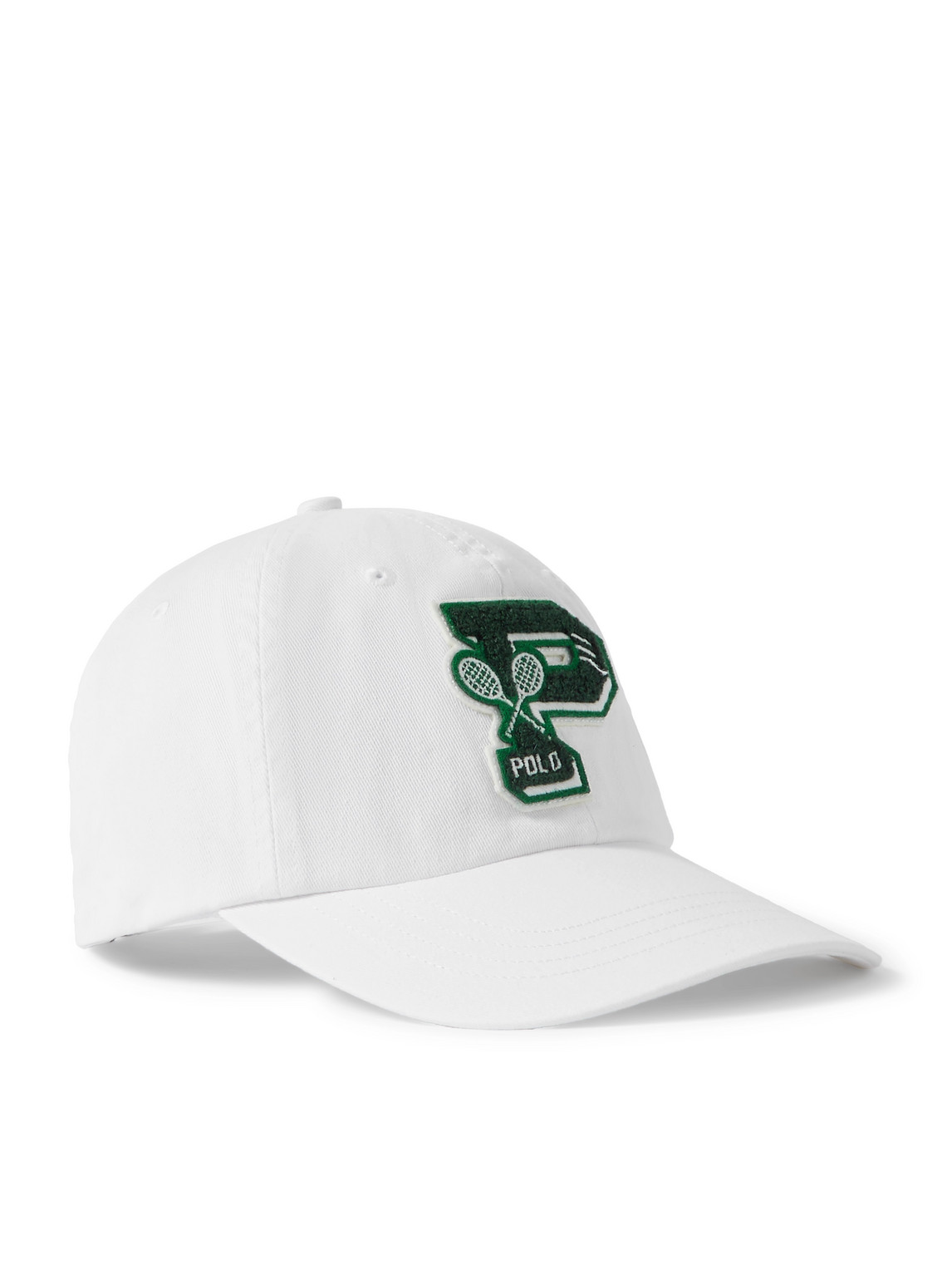 Shop Polo Ralph Lauren Wimbledon Logo-appliqued Cotton-twill Baseball Cap In White