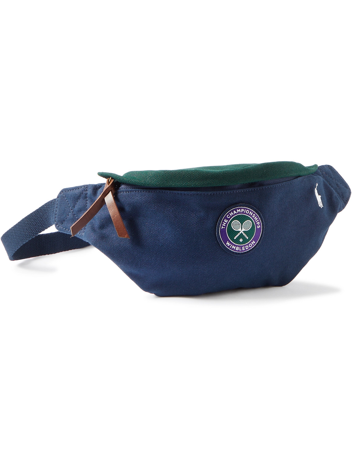 Wimbledon Leather-Trimmed Logo-Appliquéd Canvas Belt Bag