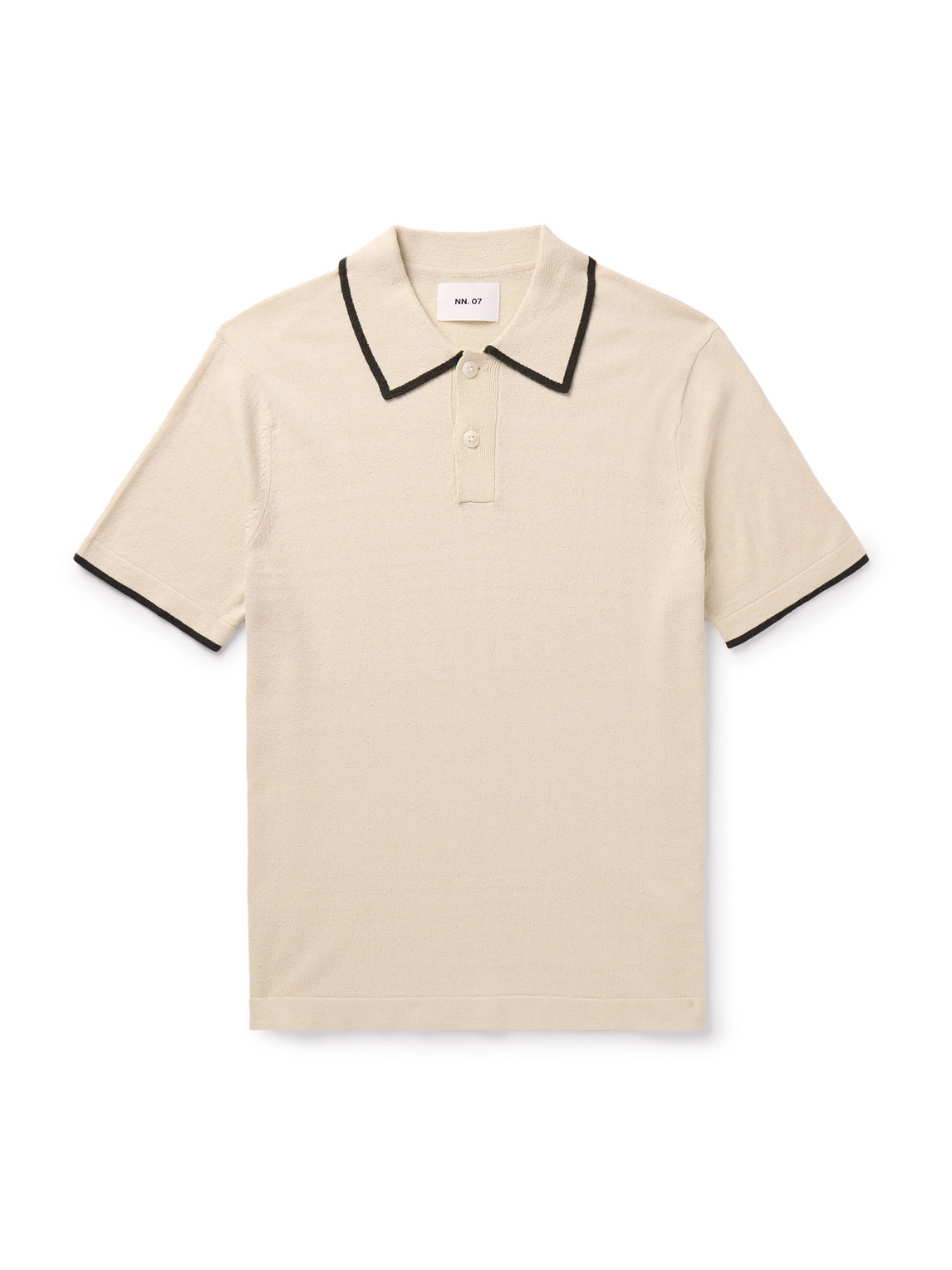 Nn07 Damon 6649 Silk And Cotton-blend Polo Shirt In Neutrals
