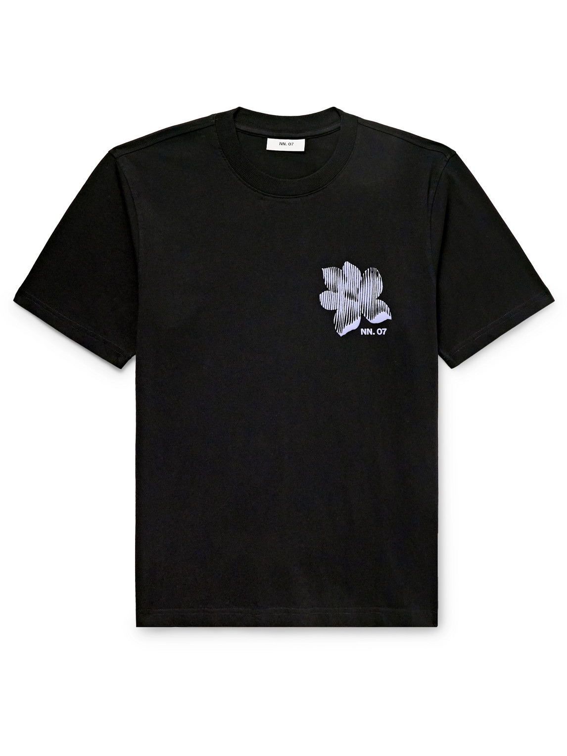 Nn07 Adam 3209 Floral-print Pima Cotton-jersey T-shirt In Black