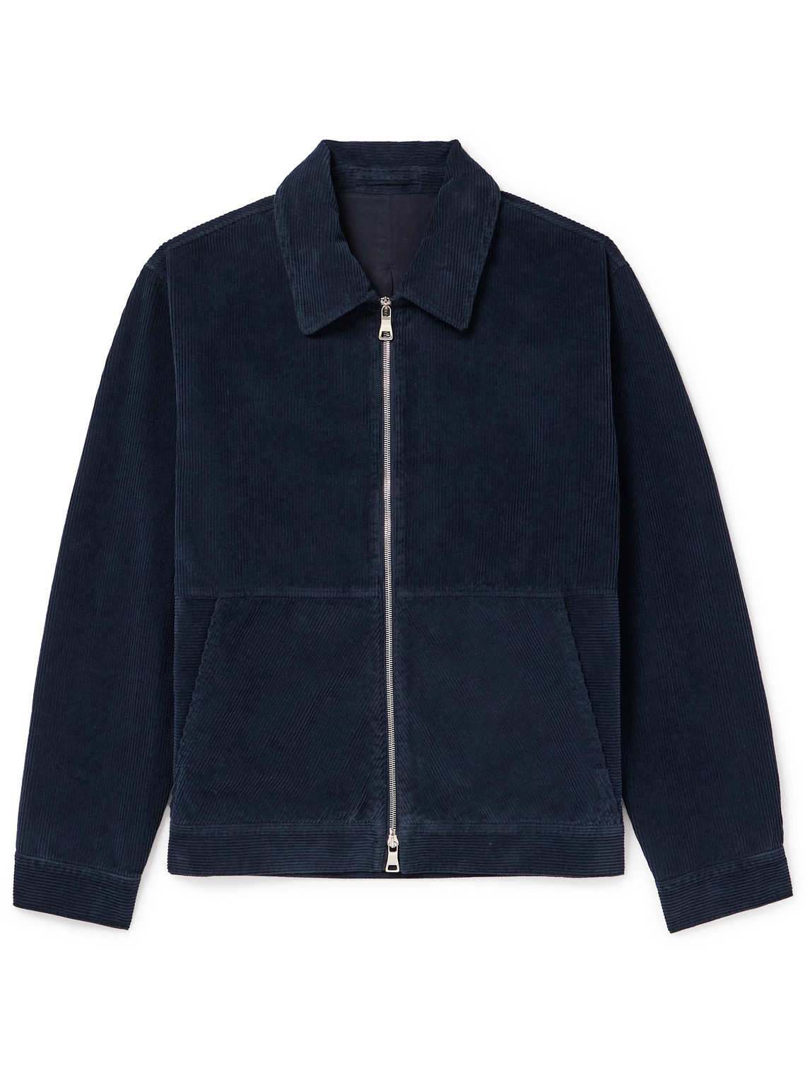 Shop Mr P Cotton-corduroy Blouson Jacket In Blue
