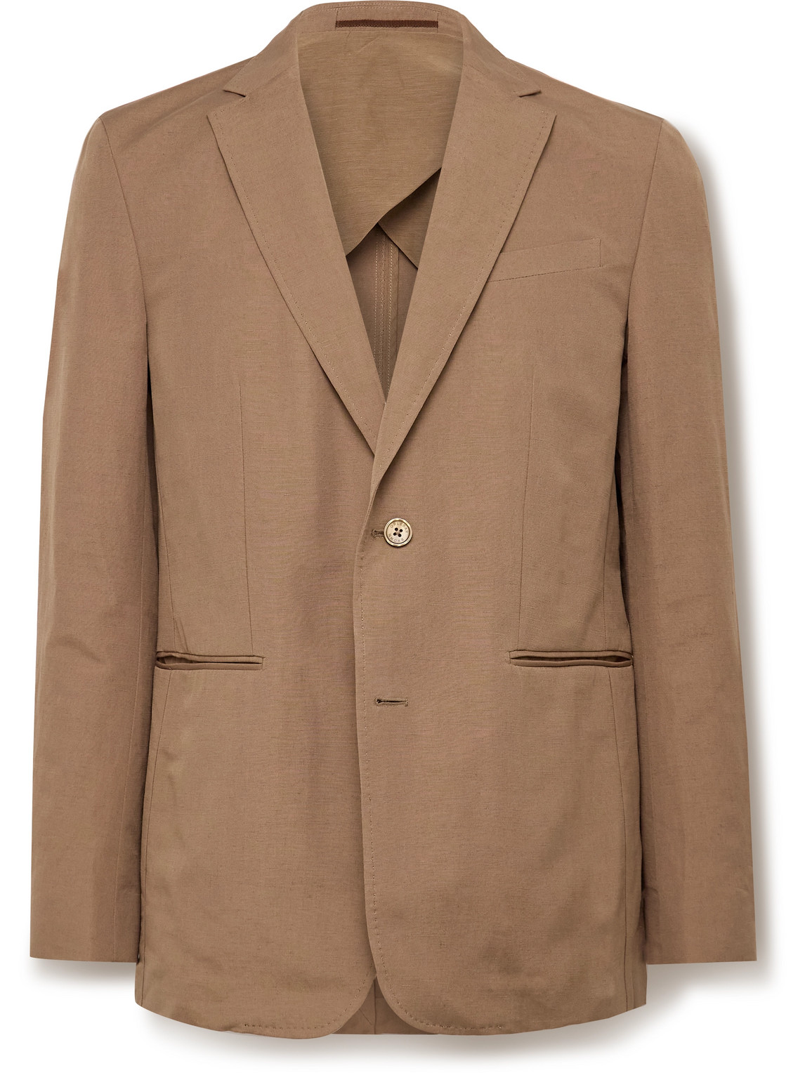 Orlebar Brown Garret Slim-fit Unstructured Linen And Cotton-blend Suit Jacket In Brown