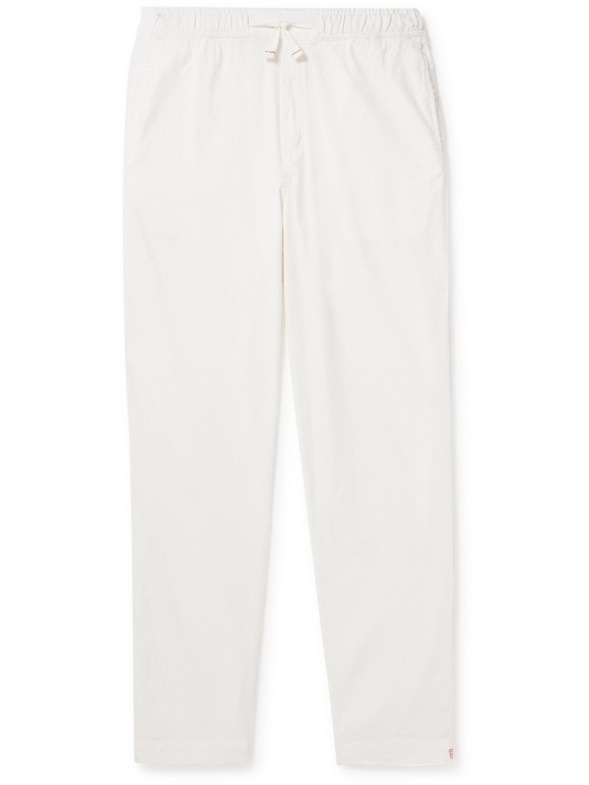 Orlebar Brown Sonoran Straight-leg Linen-blend Drawstring Trousers In White