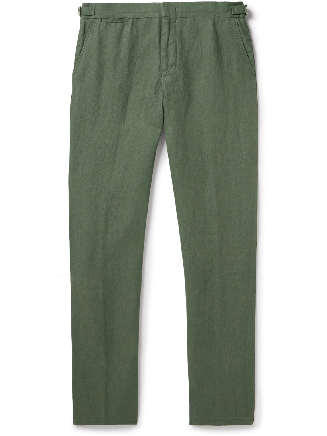 Orlebar Brown Griffon Slim-fit Linen-twill Trousers In Green