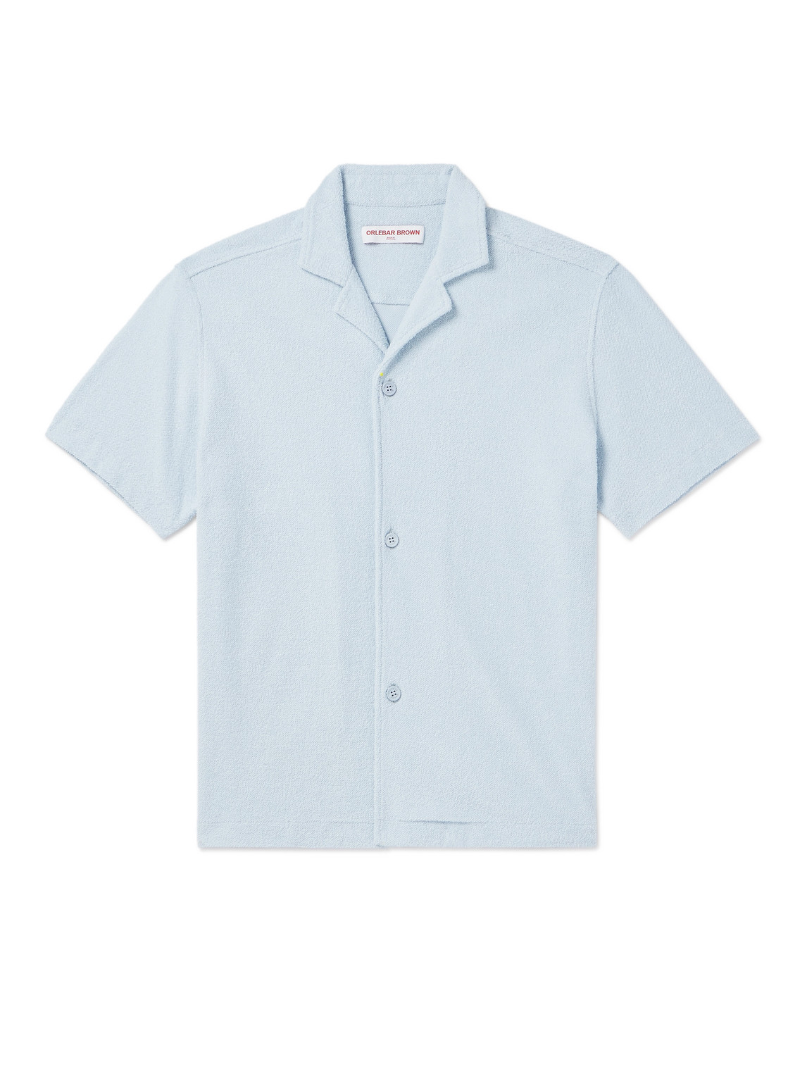 Orlebar Brown Howell Camp-collar Cotton-terry Shirt In Blue