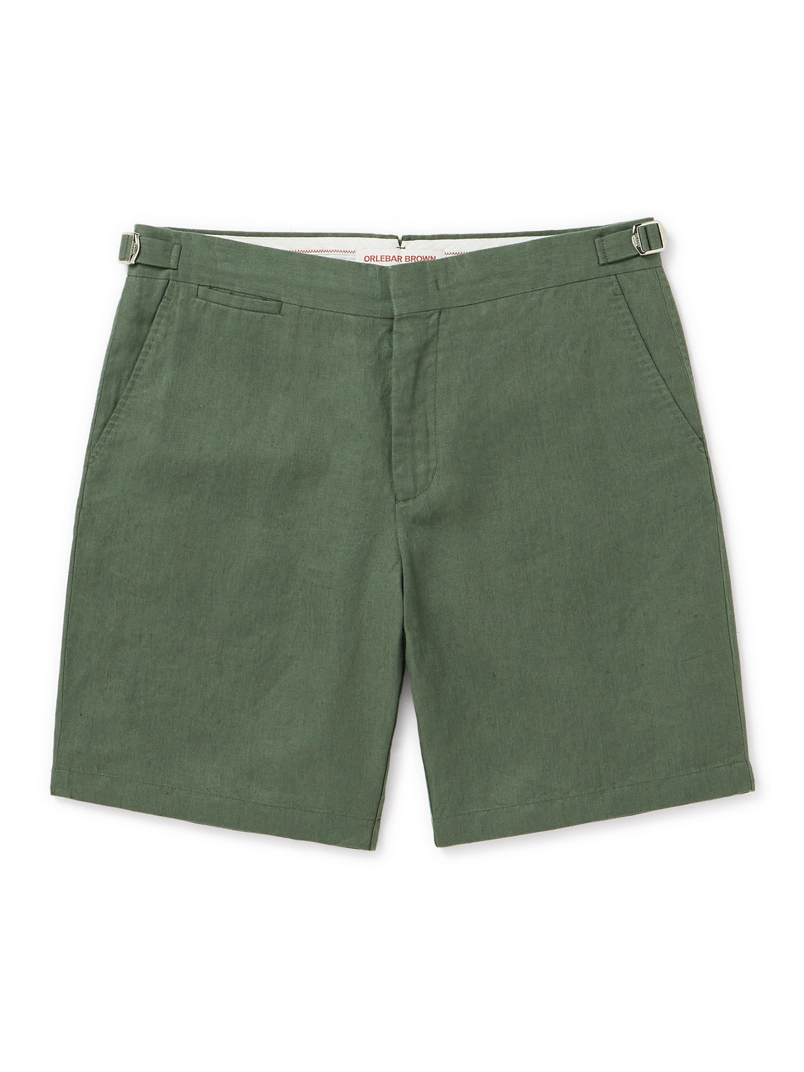 Orlebar Brown Norwich Straight-leg Linen Shorts In Green