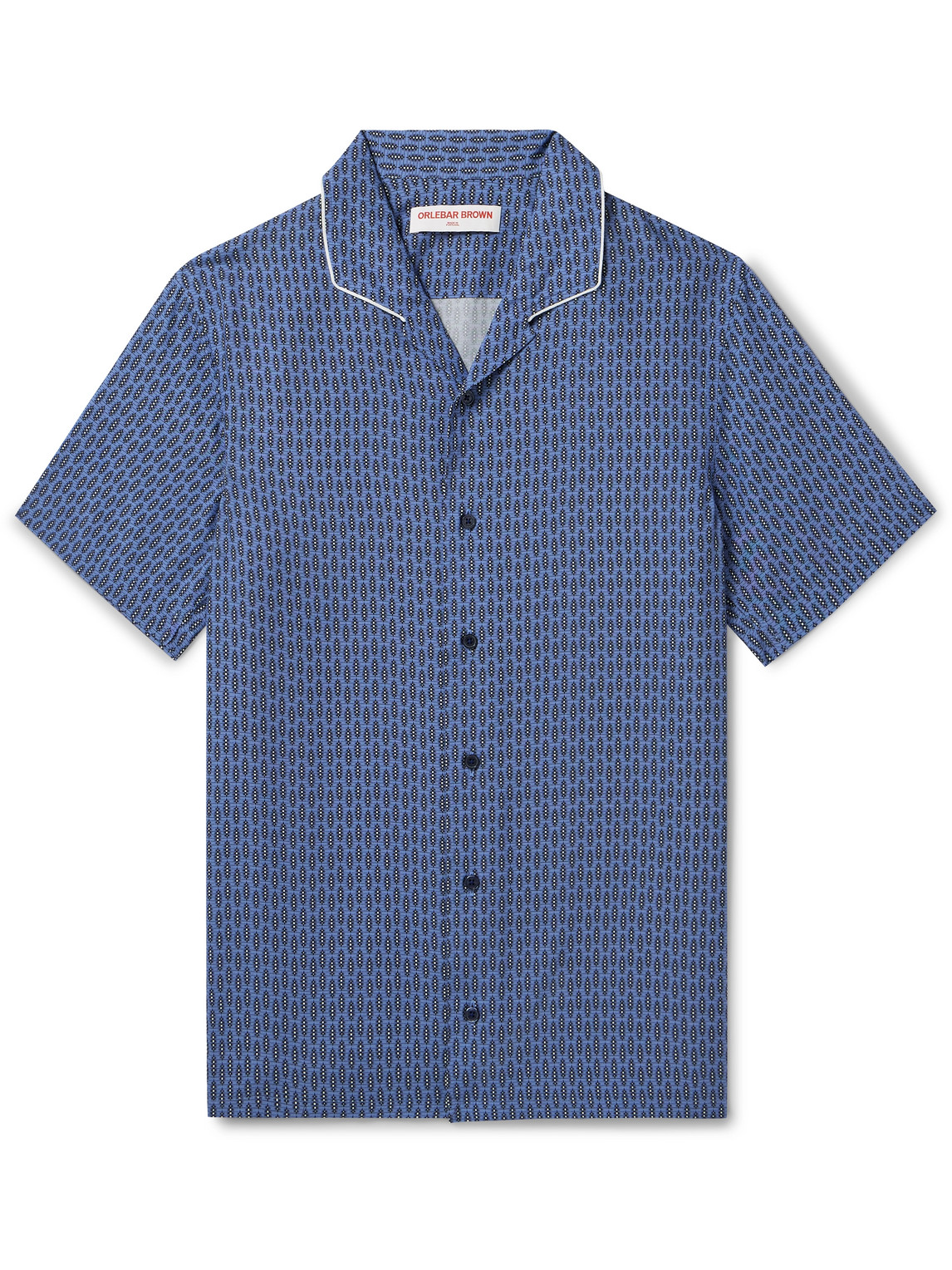Hibbert Perez Camp-Collar Printed Lyocell Shirt