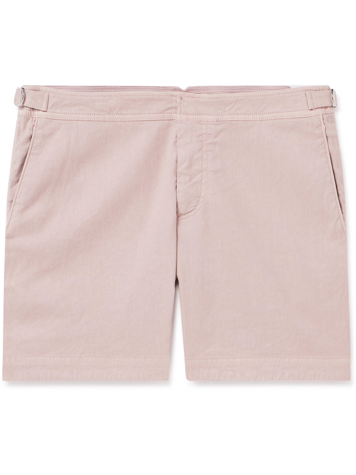 Orlebar Brown Bulldog Straight-leg Linen And Lyocell-blend Shorts In Pink