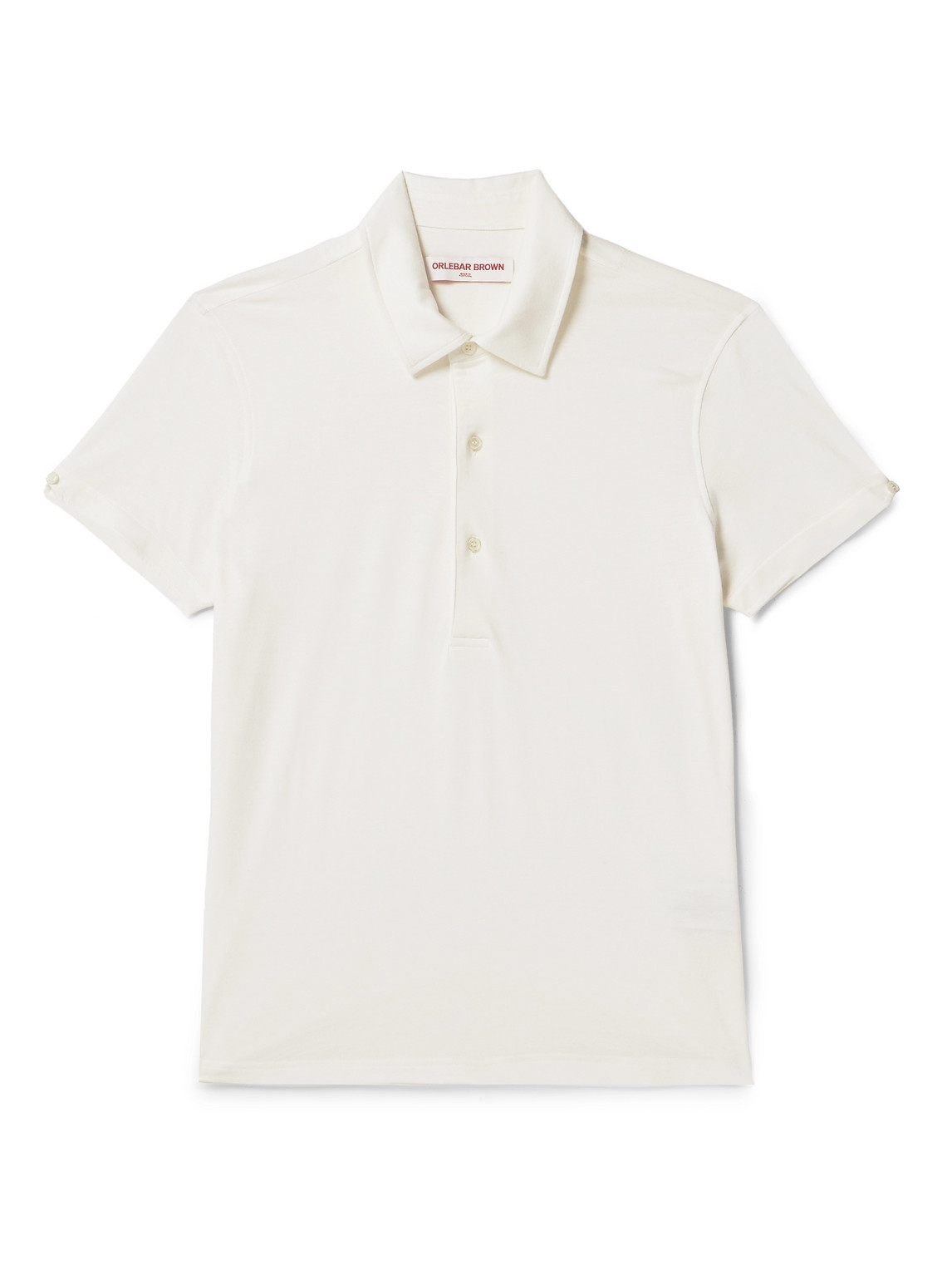Orlebar Brown Sebastian Slim-fit Cotton And Silk-blend Jersey Polo Shirt In White