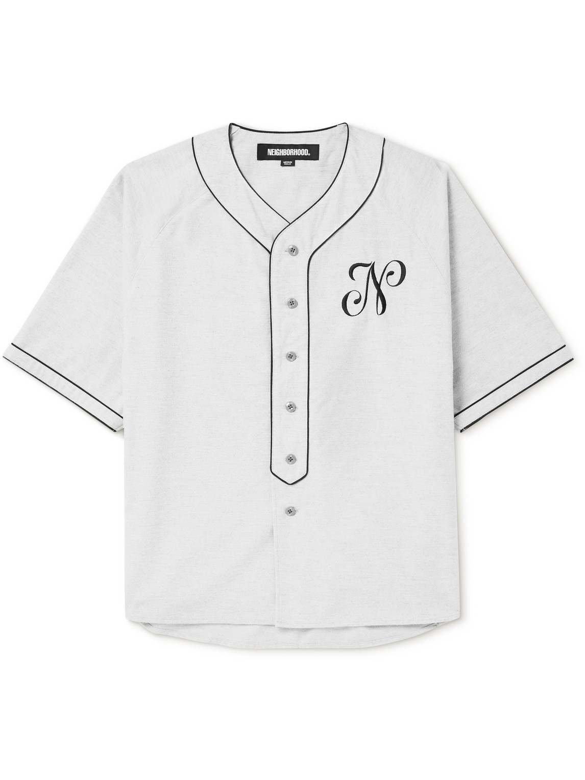 Neighborhood Oversized Logo-embroidered Cotton-jersey Shirt In Grey