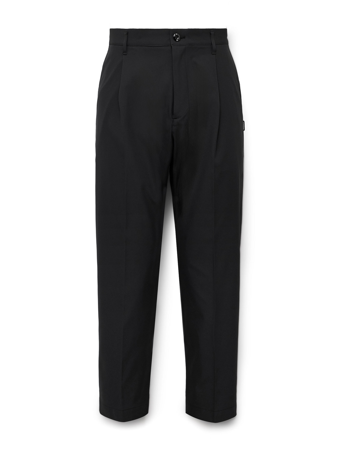Neighborhood Tapered Pleated Twill Trousers In Black
