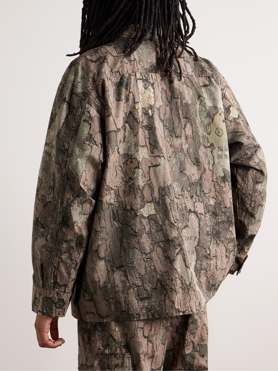Shop Neighborhood Fatigue Logo-appliquéd Camouflage-print Cotton-ripstop Jacket In Brown