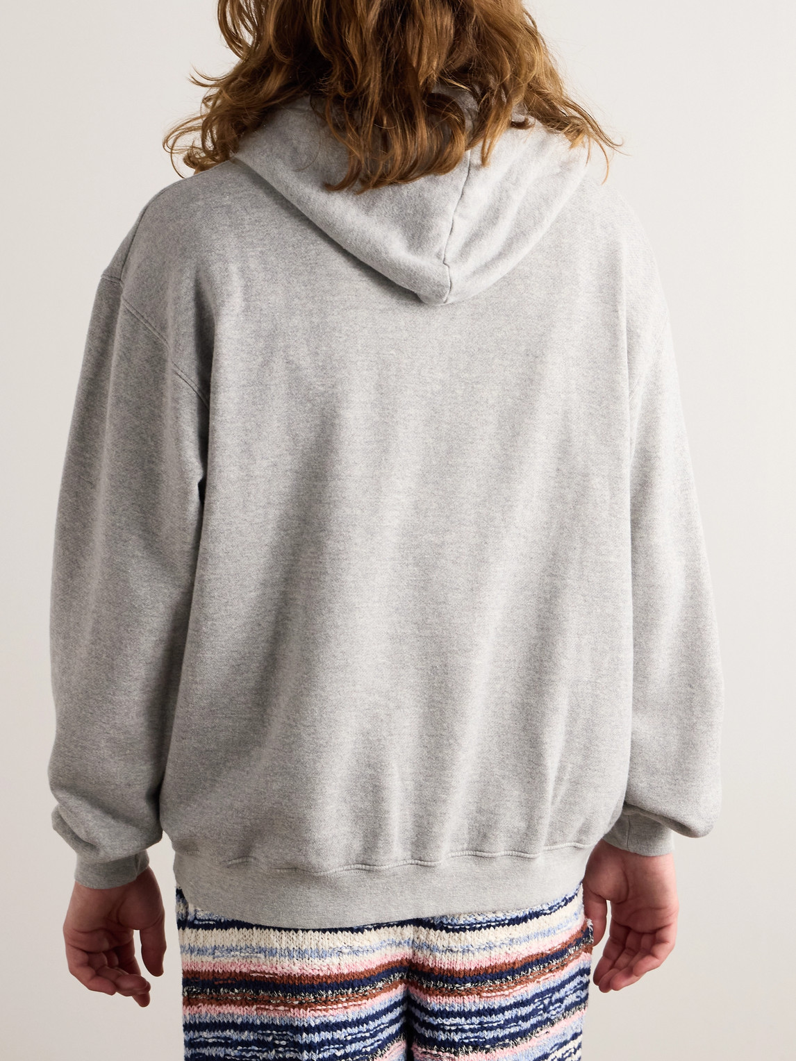 Shop The Elder Statesman Daily Cotton And Cashmere-blend Hoodie In Gray