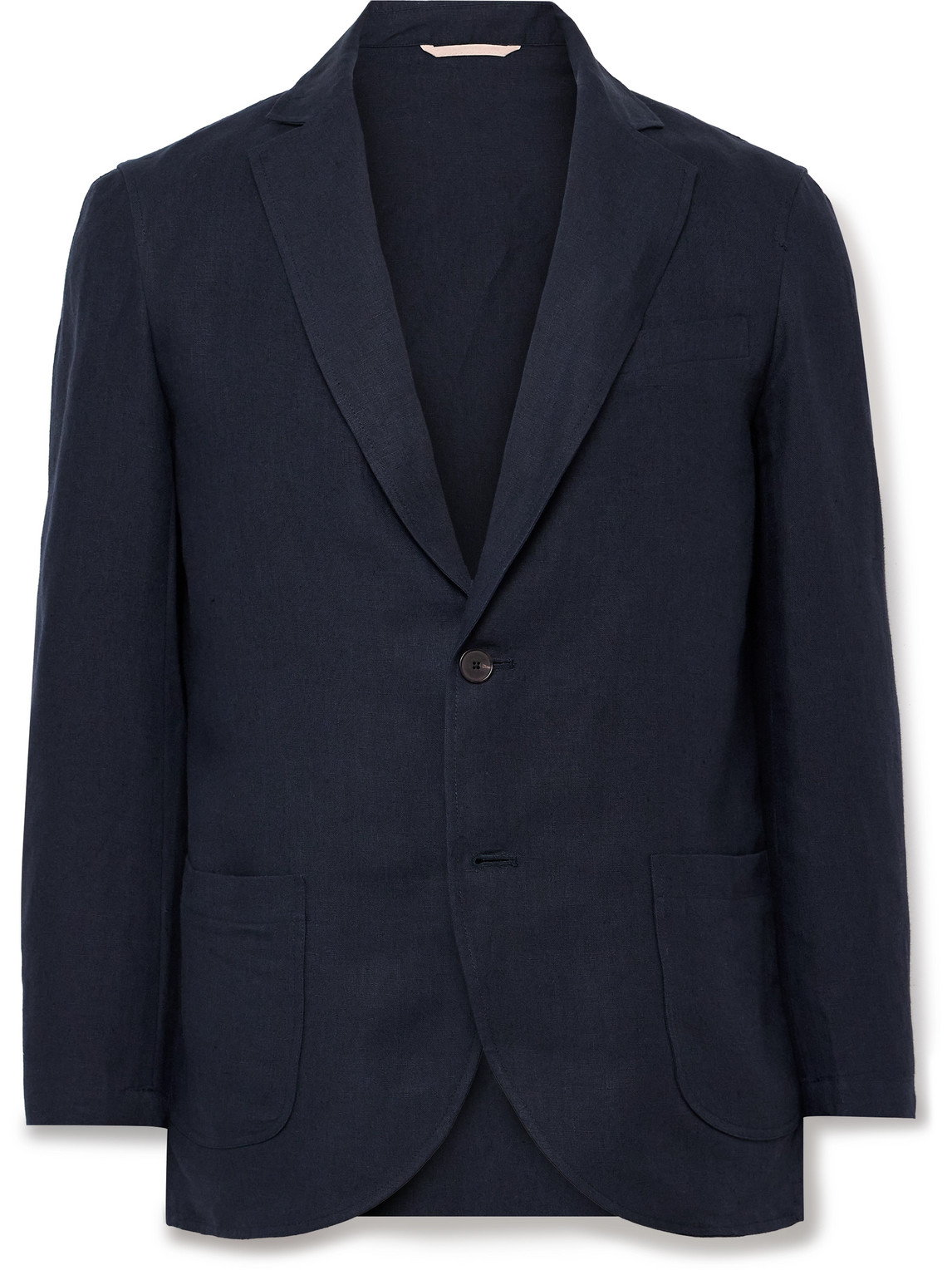 De Bonne Facture Essential Unstructured Linen Suit Jacket In Blue