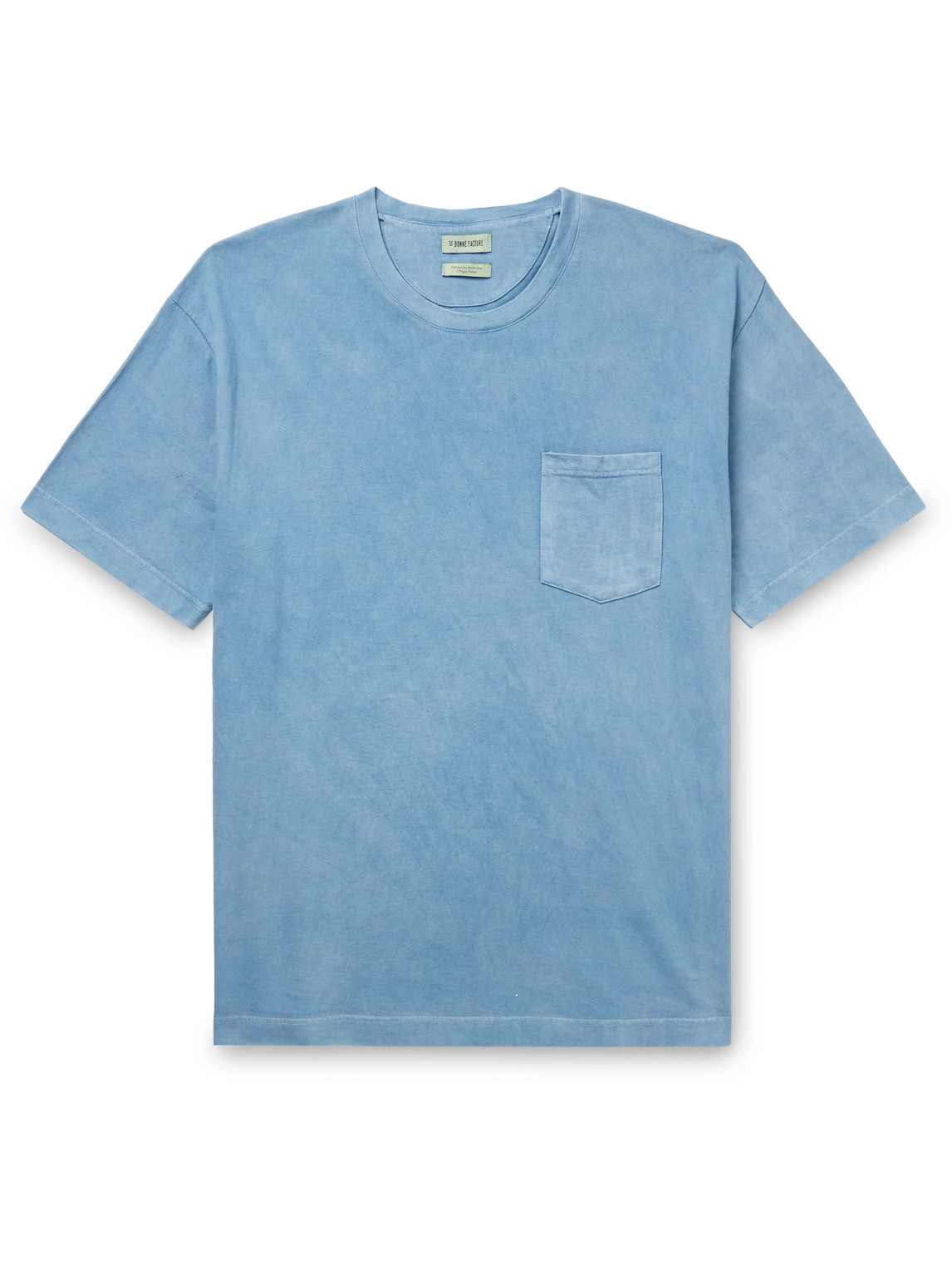 De Bonne Facture Linen-jersey T-shirt In Blue