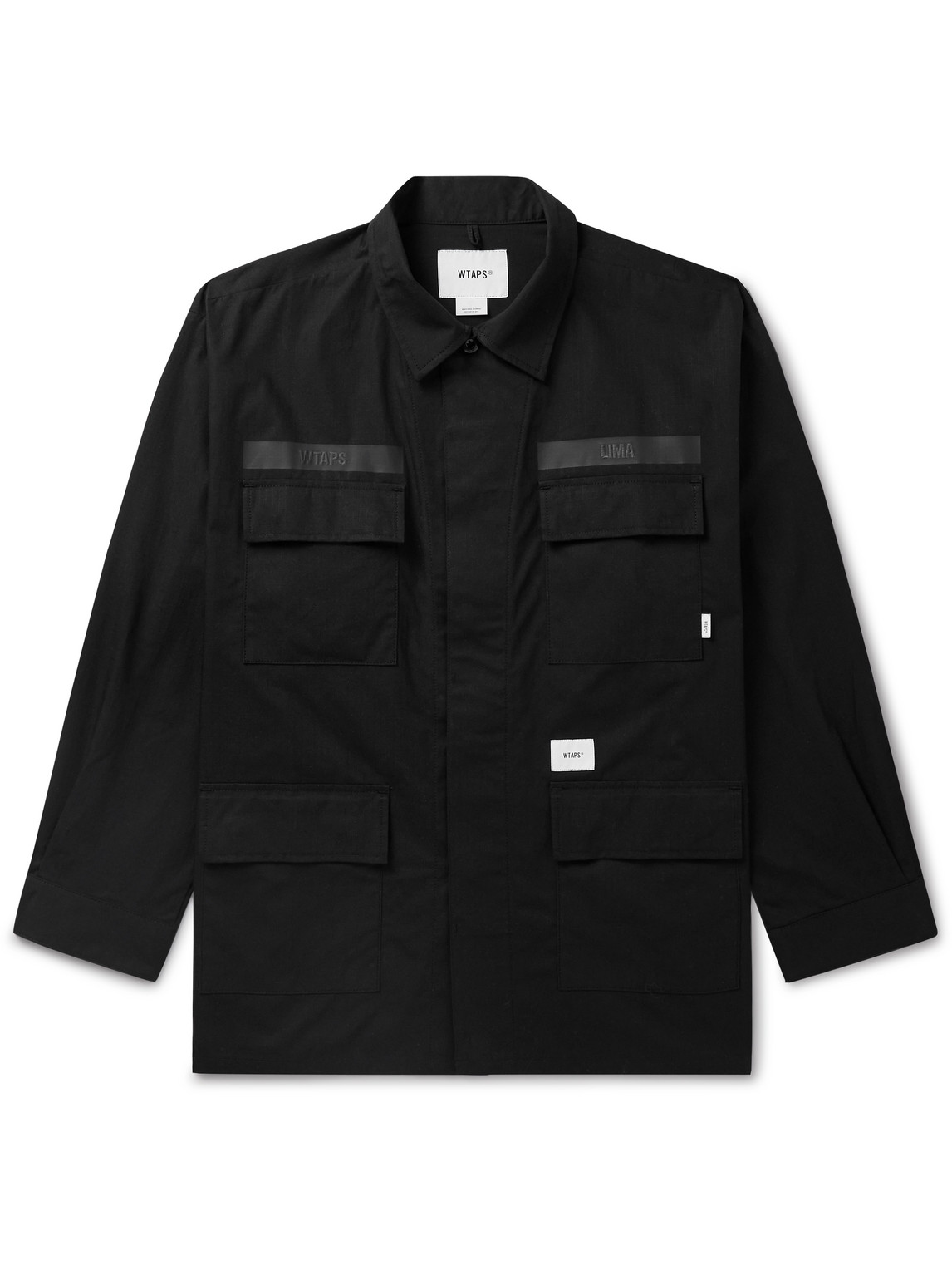 Wtaps Logo-embroidered Cotton-ripstop Overshirt In Black