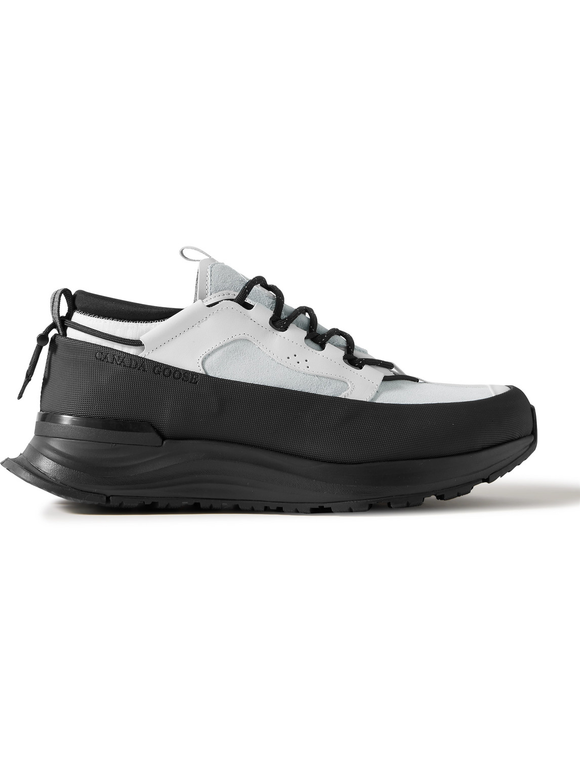 Shop Canada Goose Glacier Trail Rubber And Leather-trimmed Suede Hiking Sneakers In Black