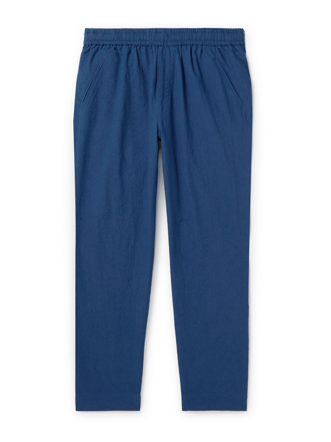 Folk Assembly Tapered Cotton Trousers In Blue