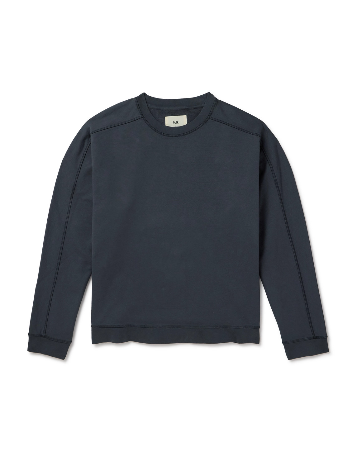 Folk Prism Embroidered Cotton-jersey Sweatshirt In Grey