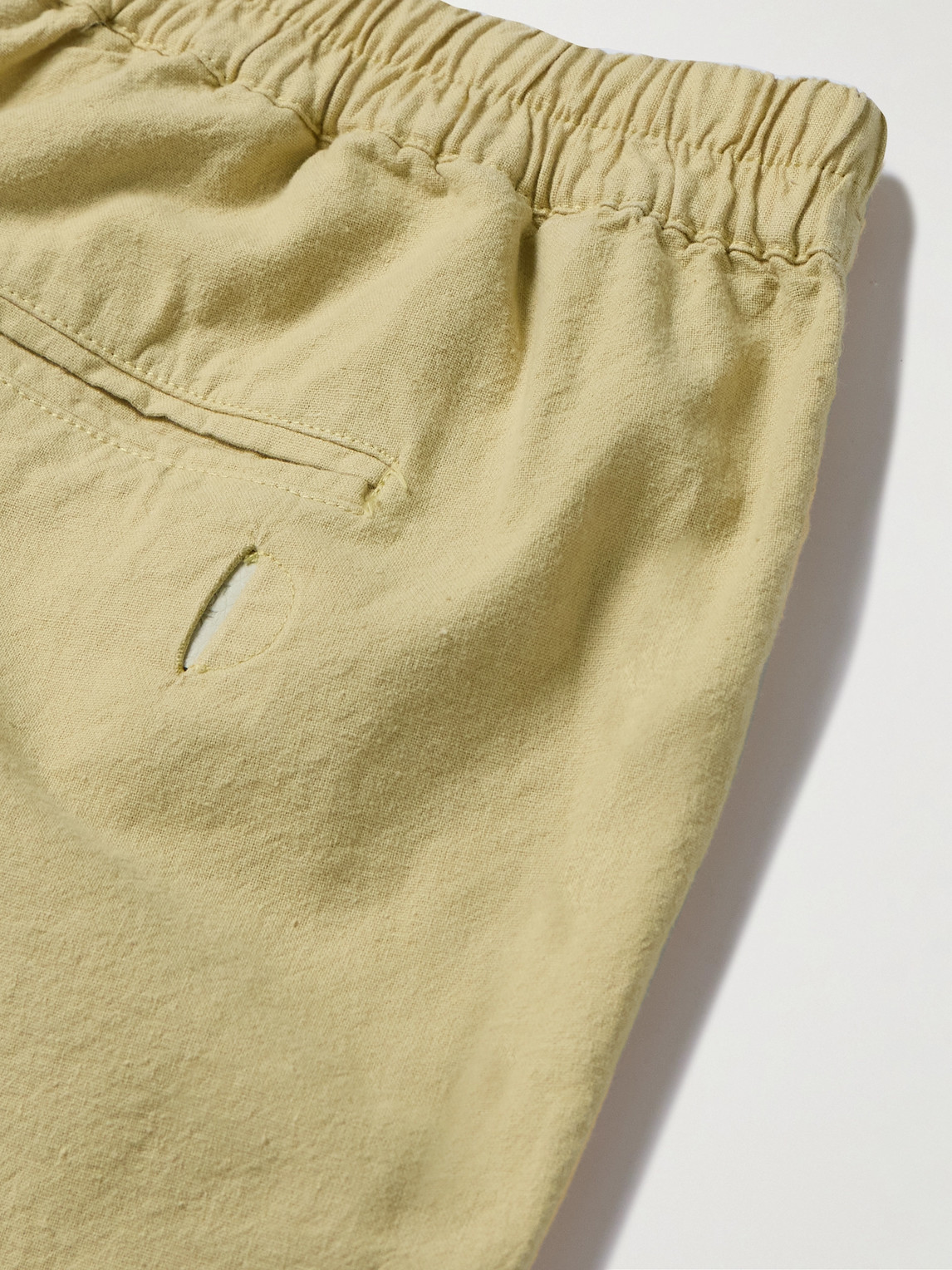 Shop Folk Assembly Straight-leg Linen And Cotton-blend Shorts In Neutrals