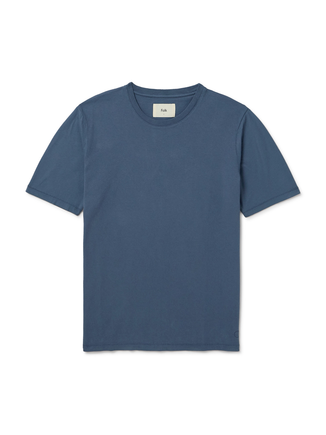 Folk Garment-dyed Cotton-jersey T-shirt In Blue