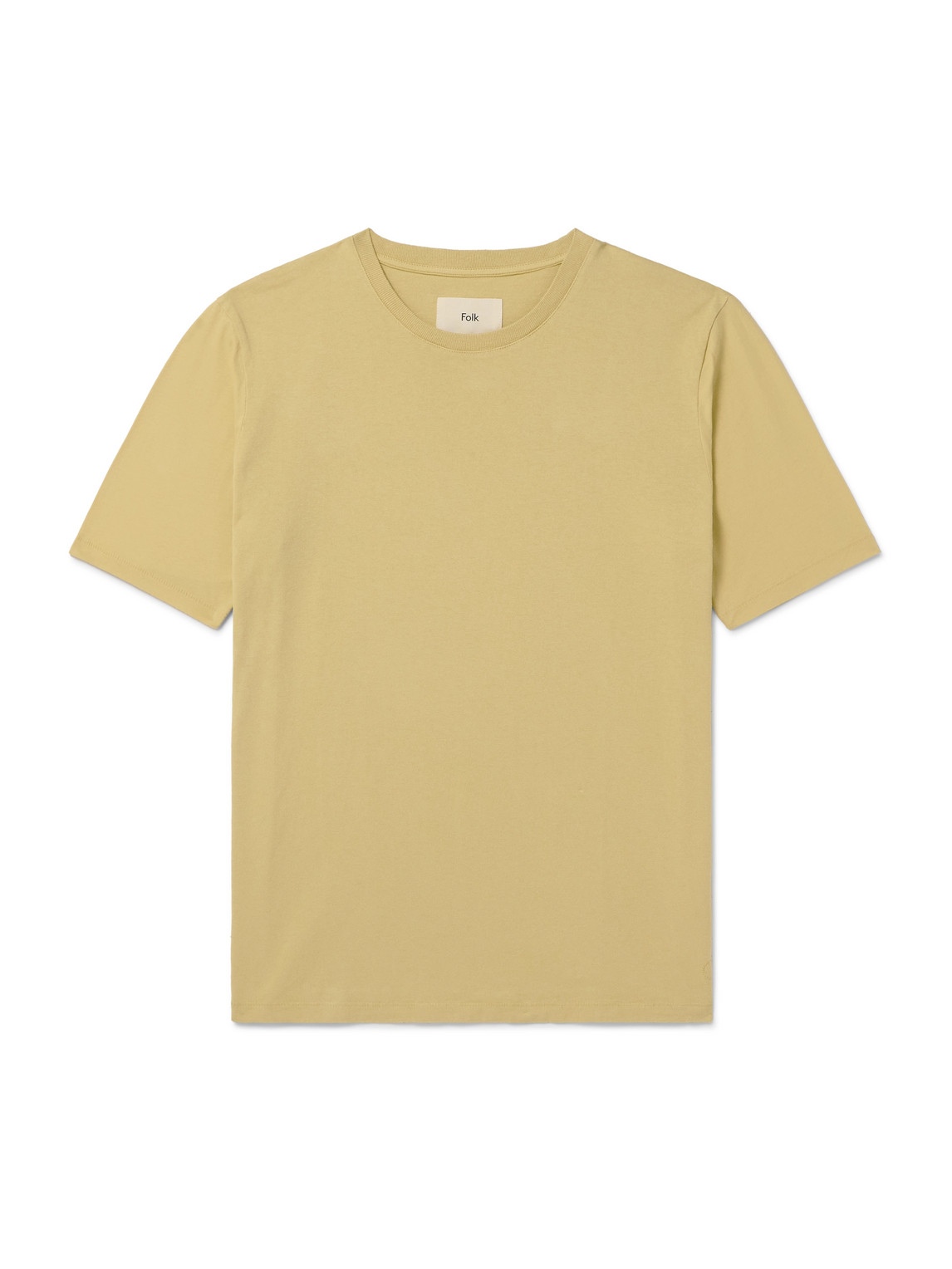 Folk Garment-dyed Cotton-jersey T-shirt In Yellow