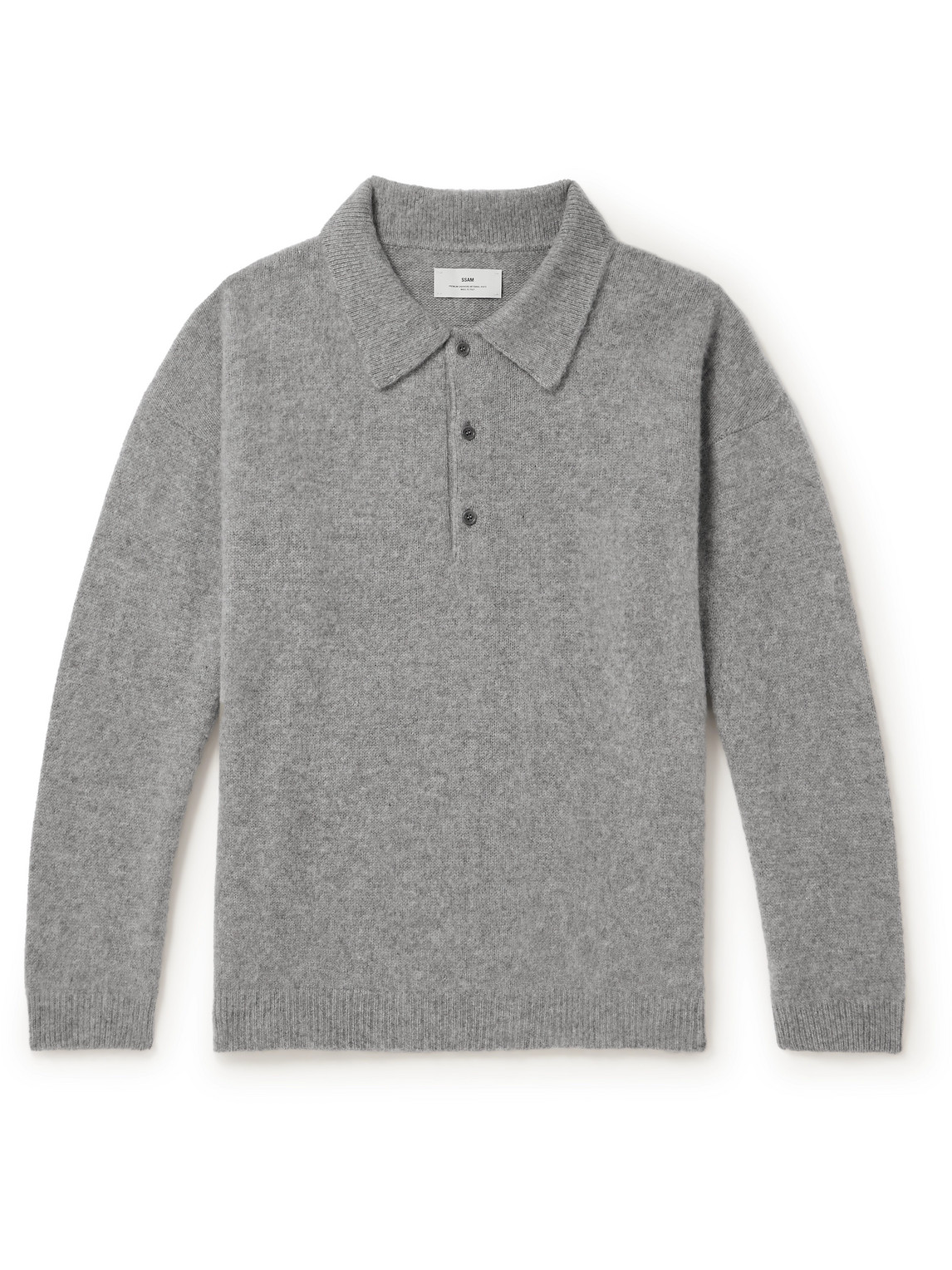 Ssam Brushed Cashmere Polo Shirt In Gray