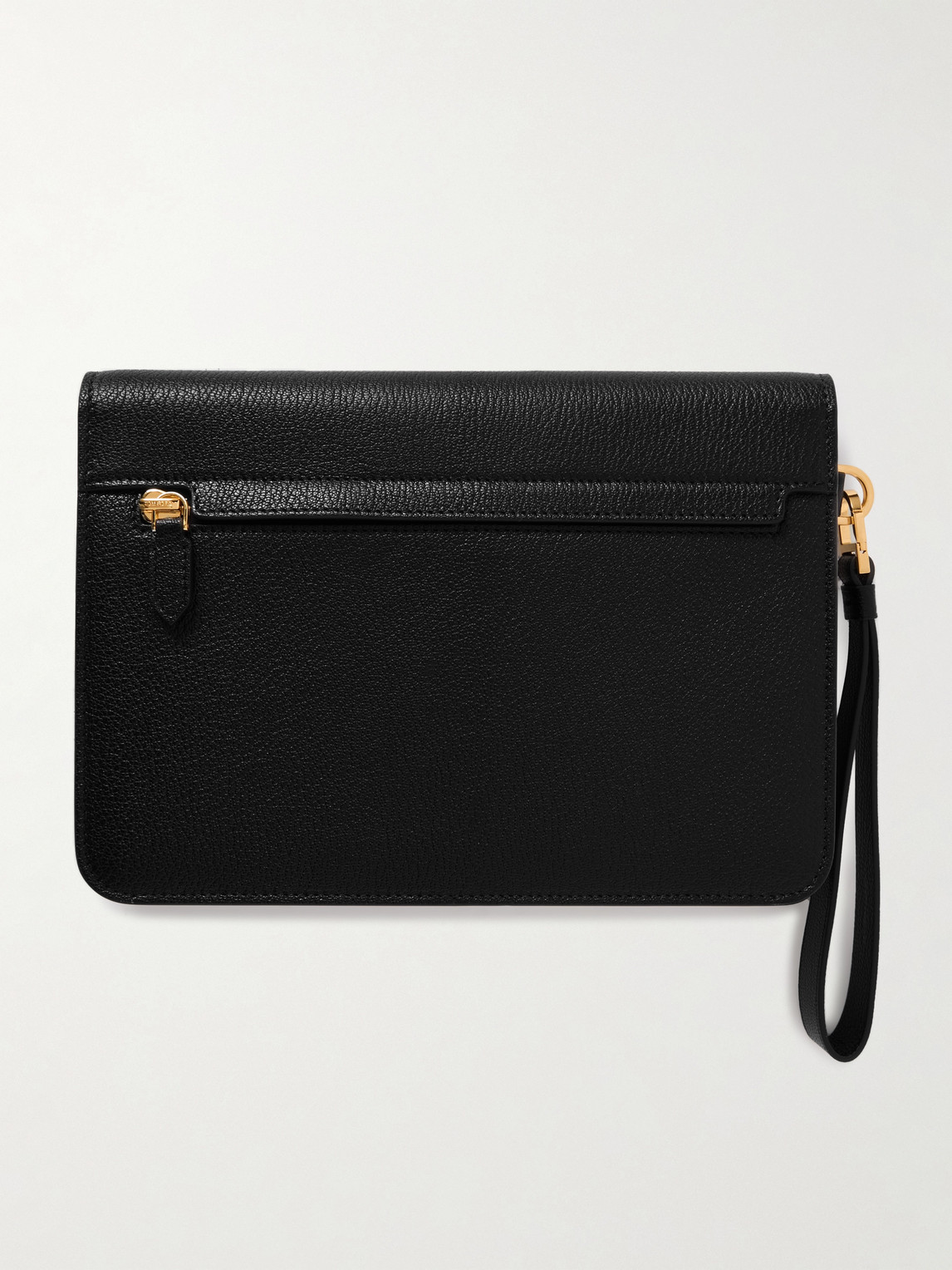 Shop Tom Ford Monarch Full-grain Leather Pouch In Black