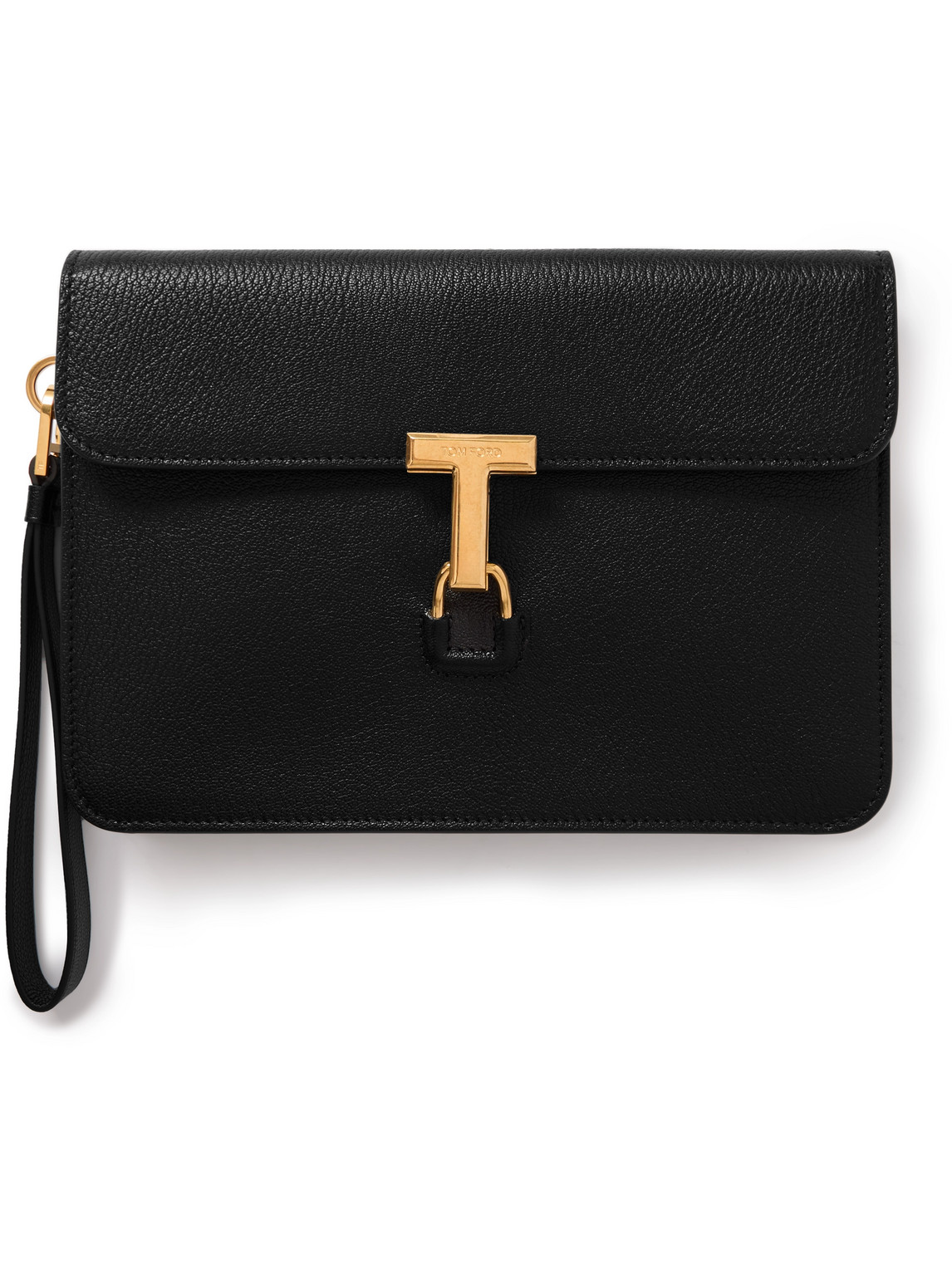 Tom Ford Monarch Full-grain Leather Pouch In Black