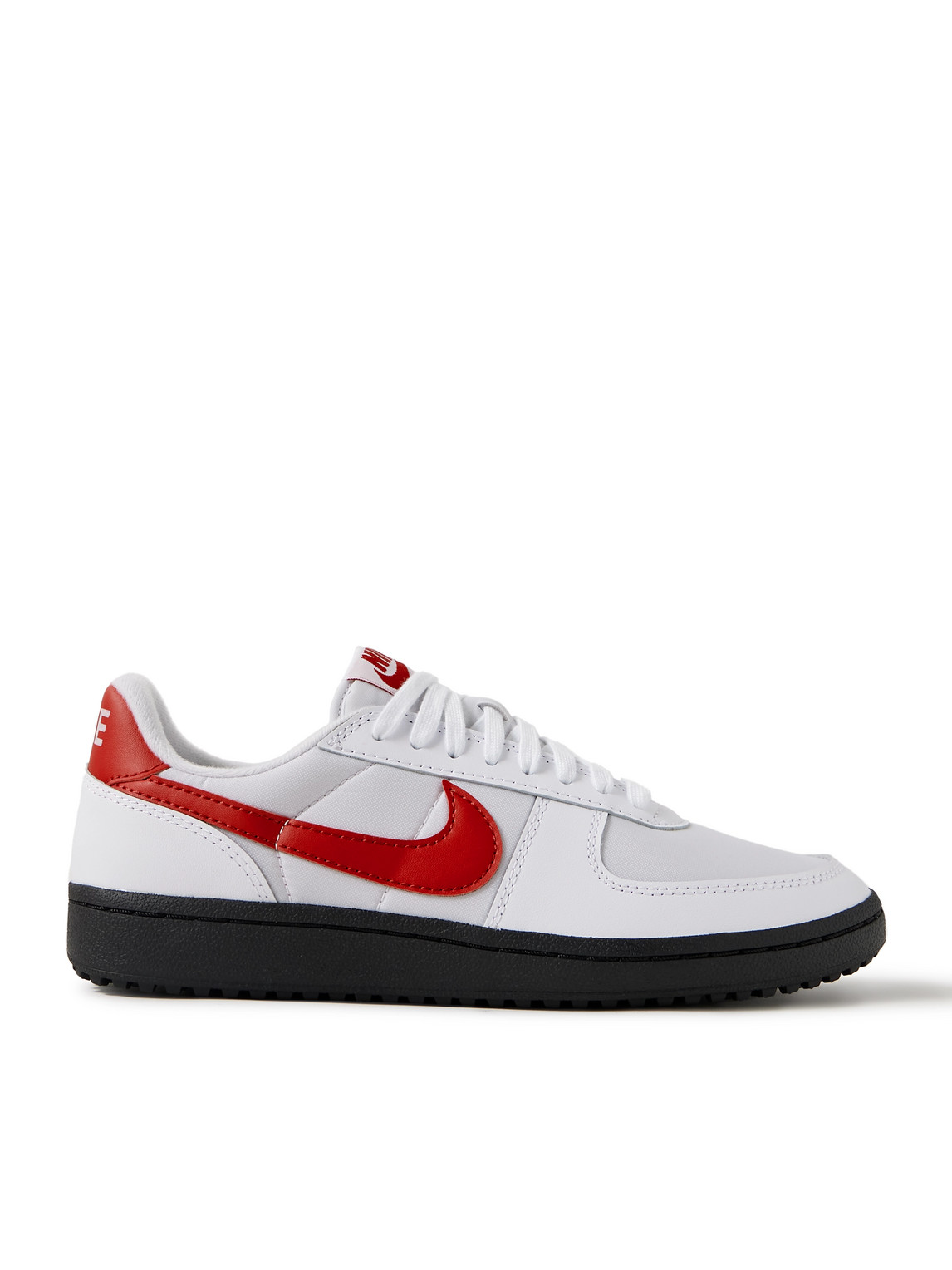 Shop Nike Field General 82 Mesh And Leather Sneakers In White