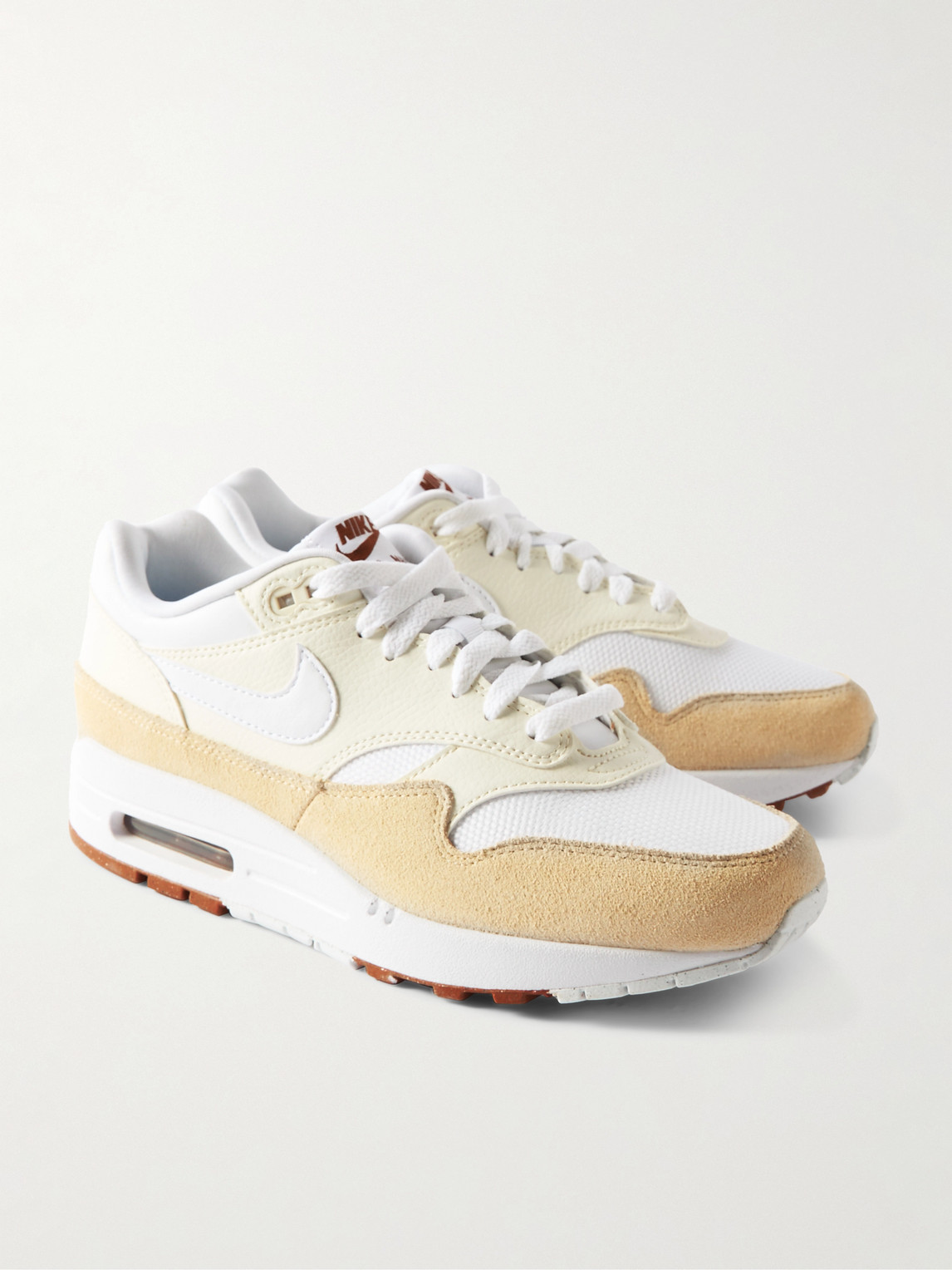 Shop Nike Air Max 1 Sc Suede, Mesh And Leather Sneakers In Neutrals