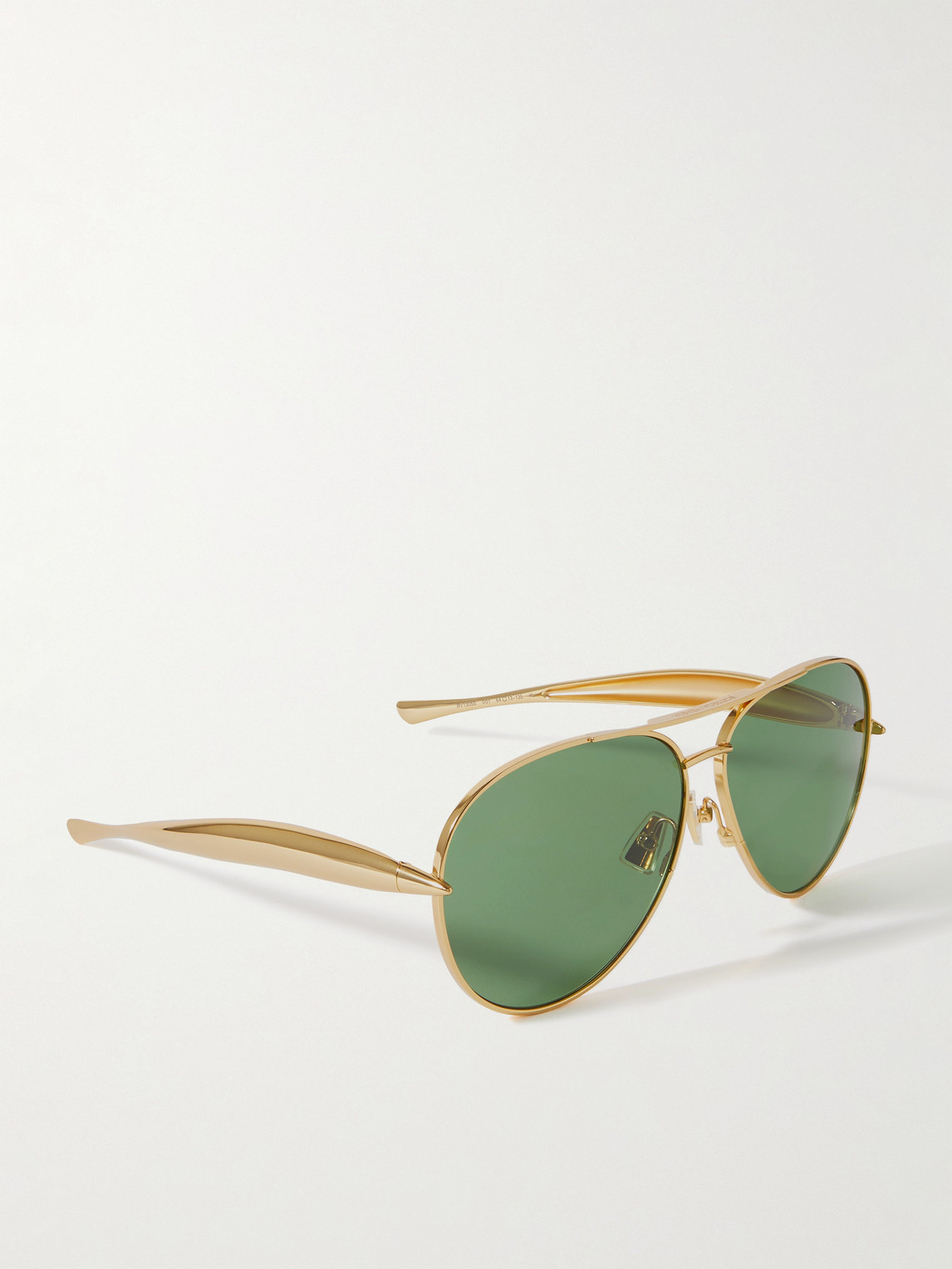 Shop Bottega Veneta Sardine Aviator-style Gold-tone Sunglasses
