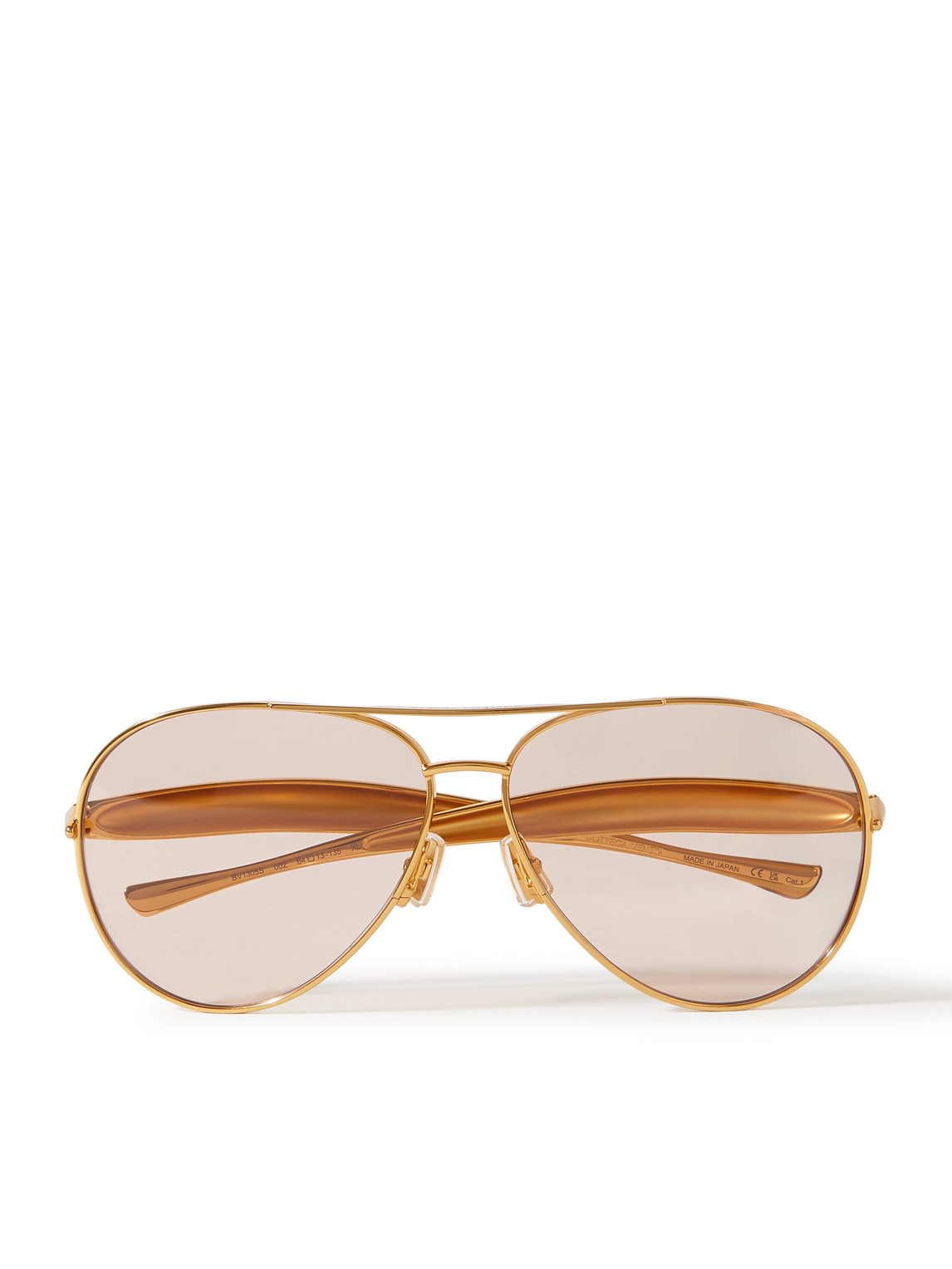 Bottega Veneta Sardine Aviator-style Gold-tone Sunglasses