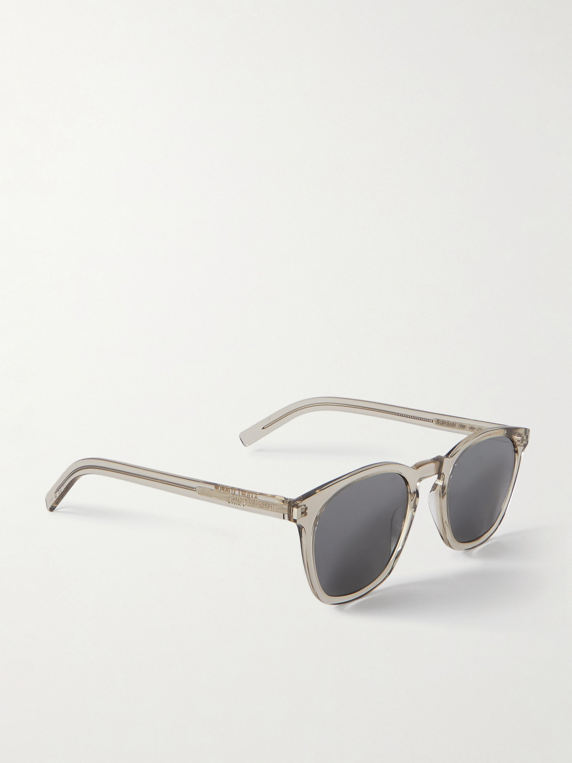 Shop Saint Laurent D-frame Acetate And Silver-tone Sunglasses In Neutrals