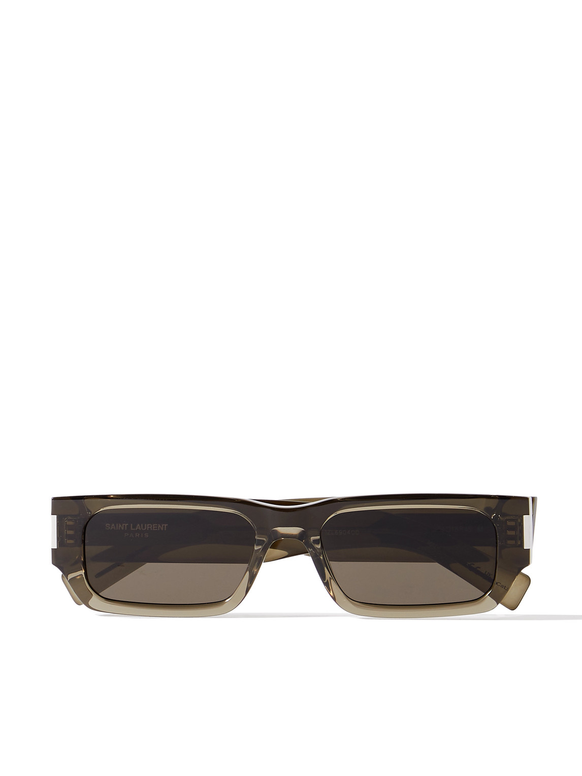 Saint Laurent New Wave Rectangular-frame Acetate Sunglasses In Brown