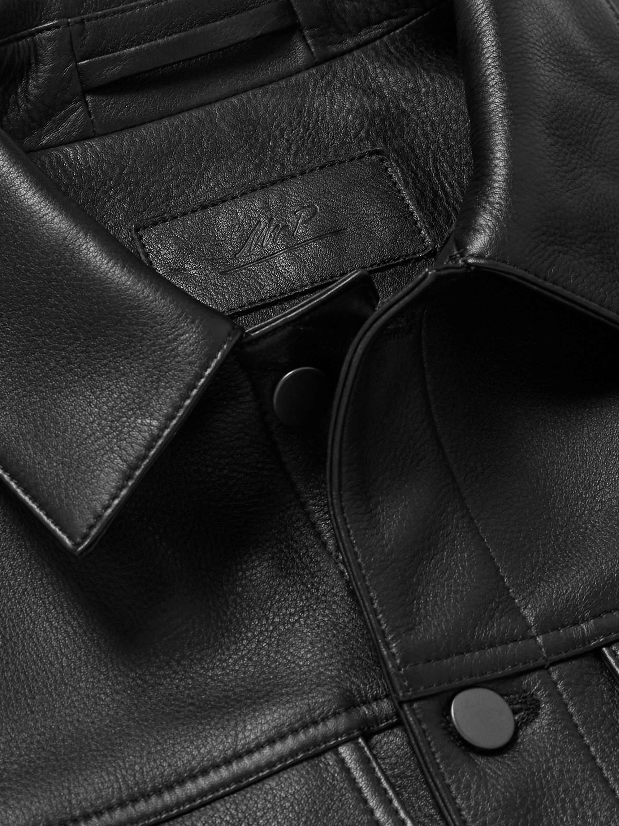 Black Full-Grain Leather Trucker Jacket | MR P. | MR PORTER