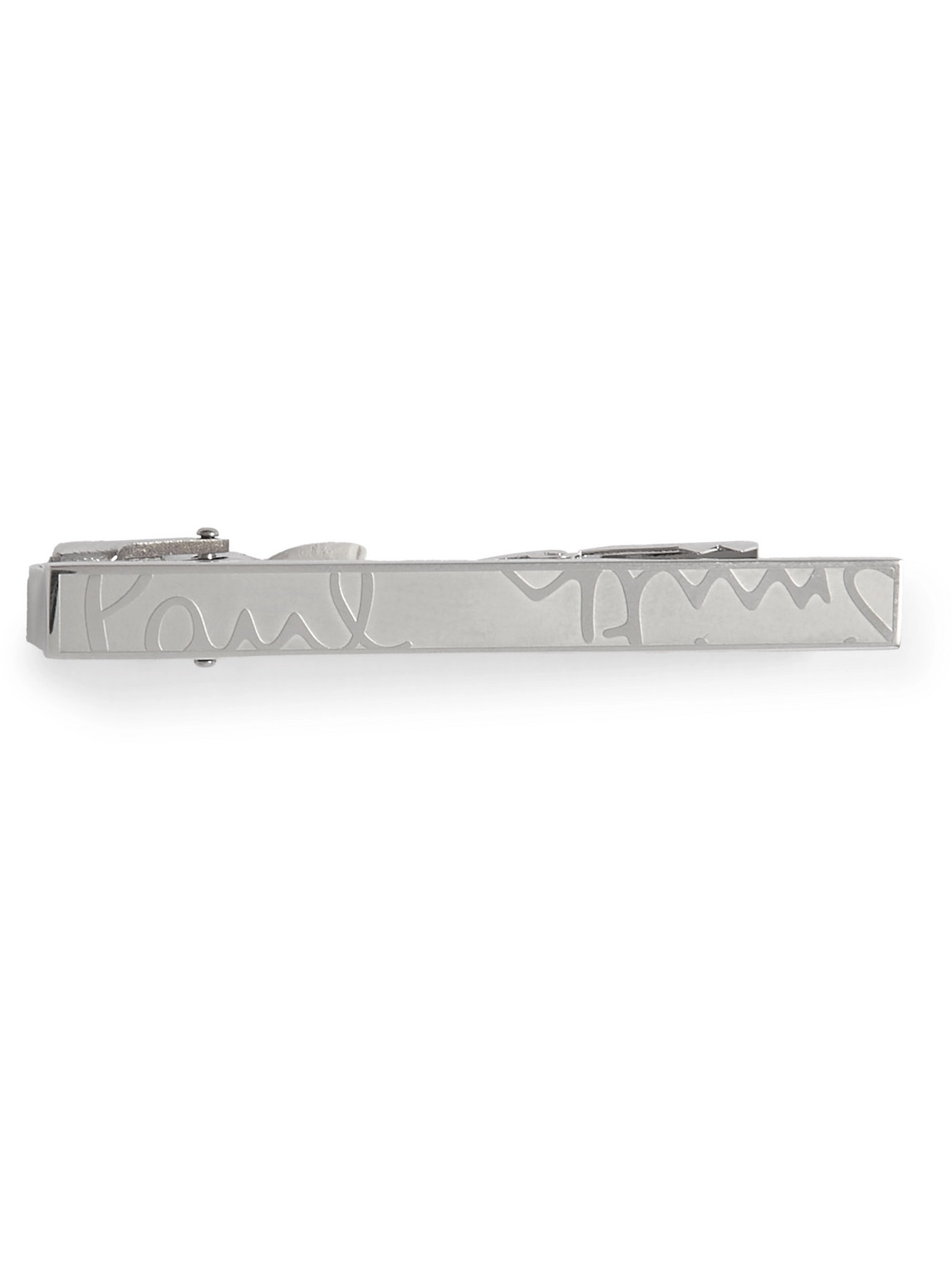 Paul Smith Brushed Silver-tone Tie Bar In Gray
