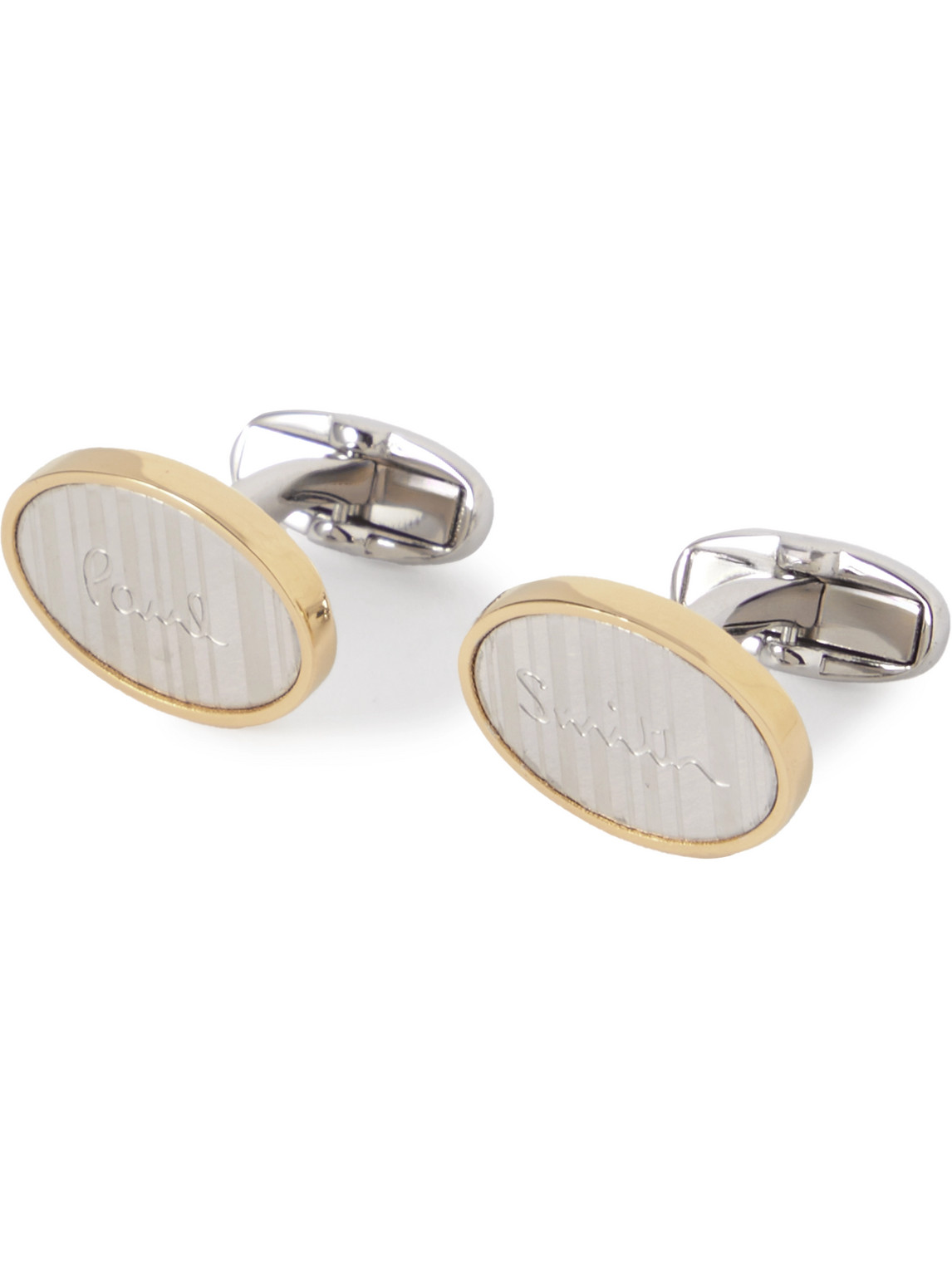 PAUL SMITH GOLD- AND SILVER-TONE CUFFLINKS