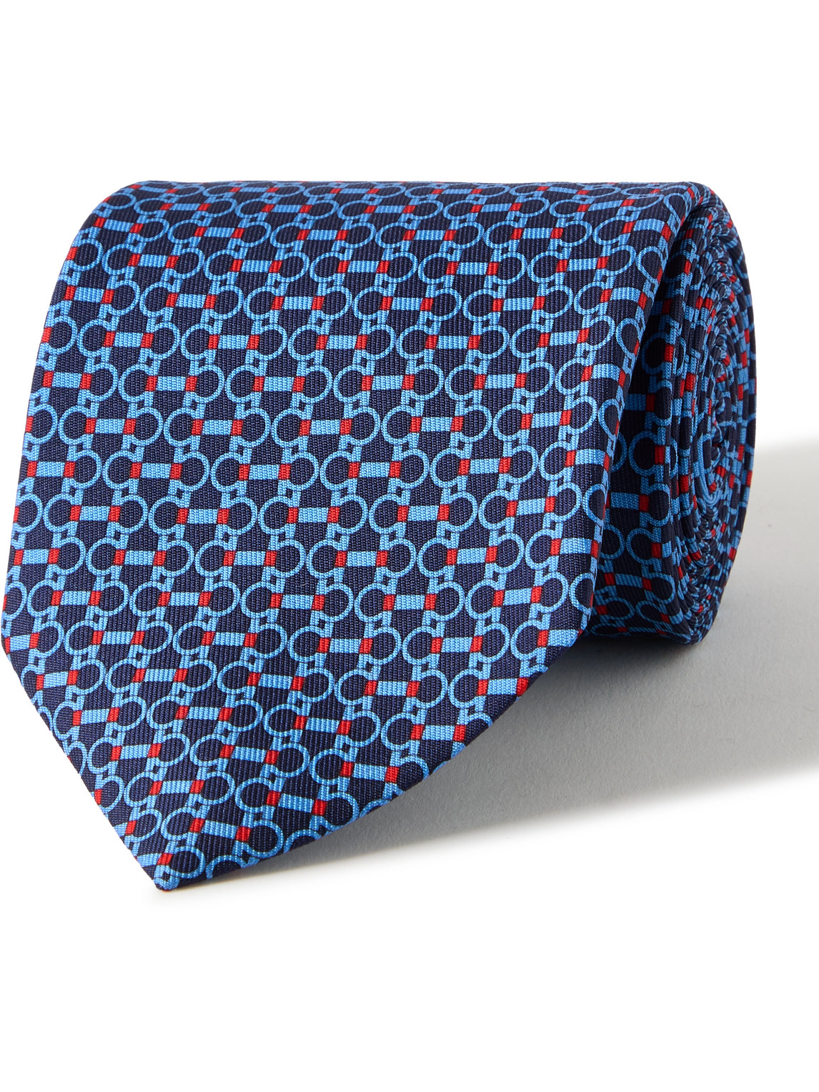 Ferragamo 8cm Printed Silk-twill Tie In Blue