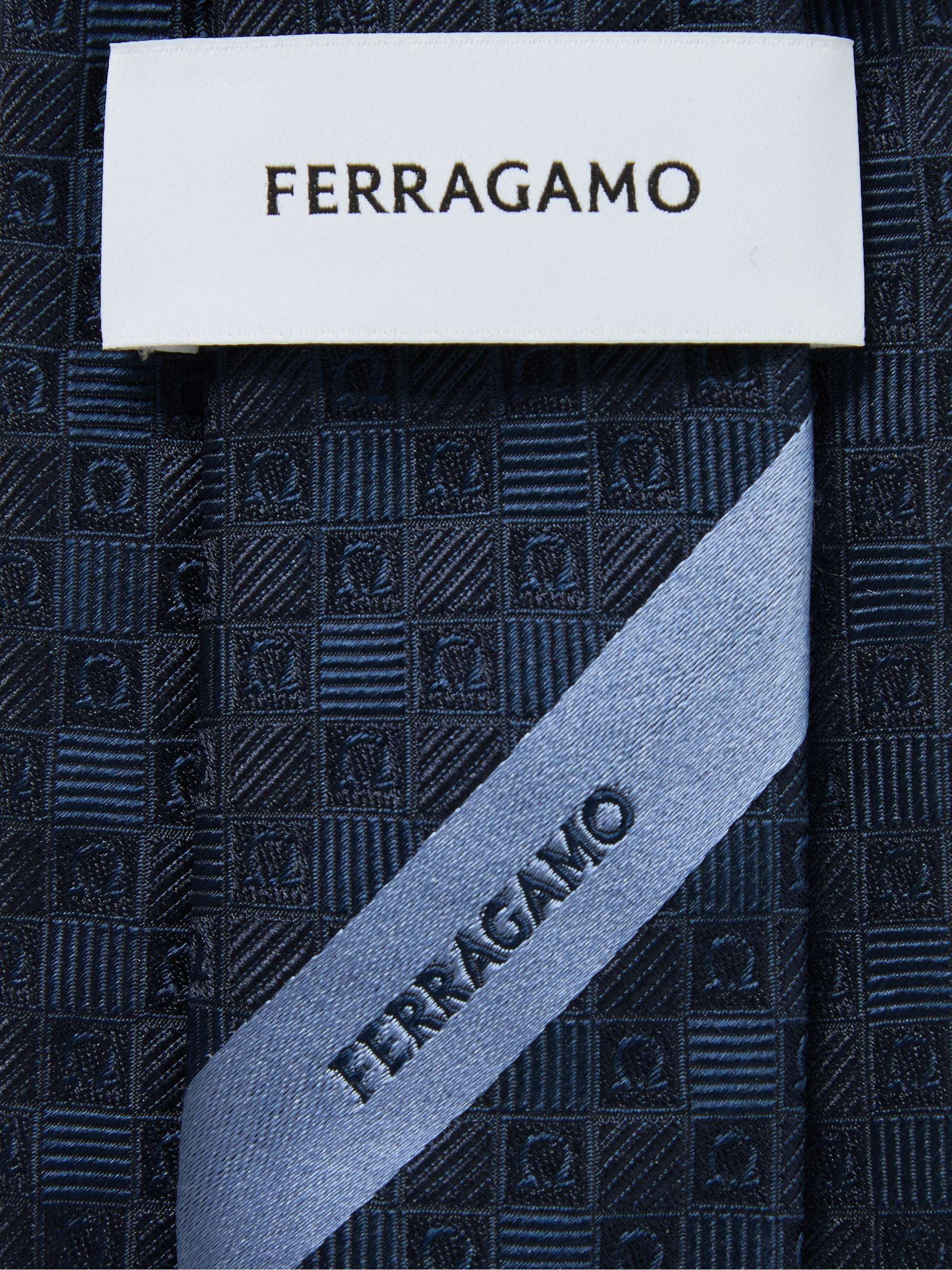 FERRAGAMO 7cm Logo-Jacquard Silk Tie for Men | MR PORTER