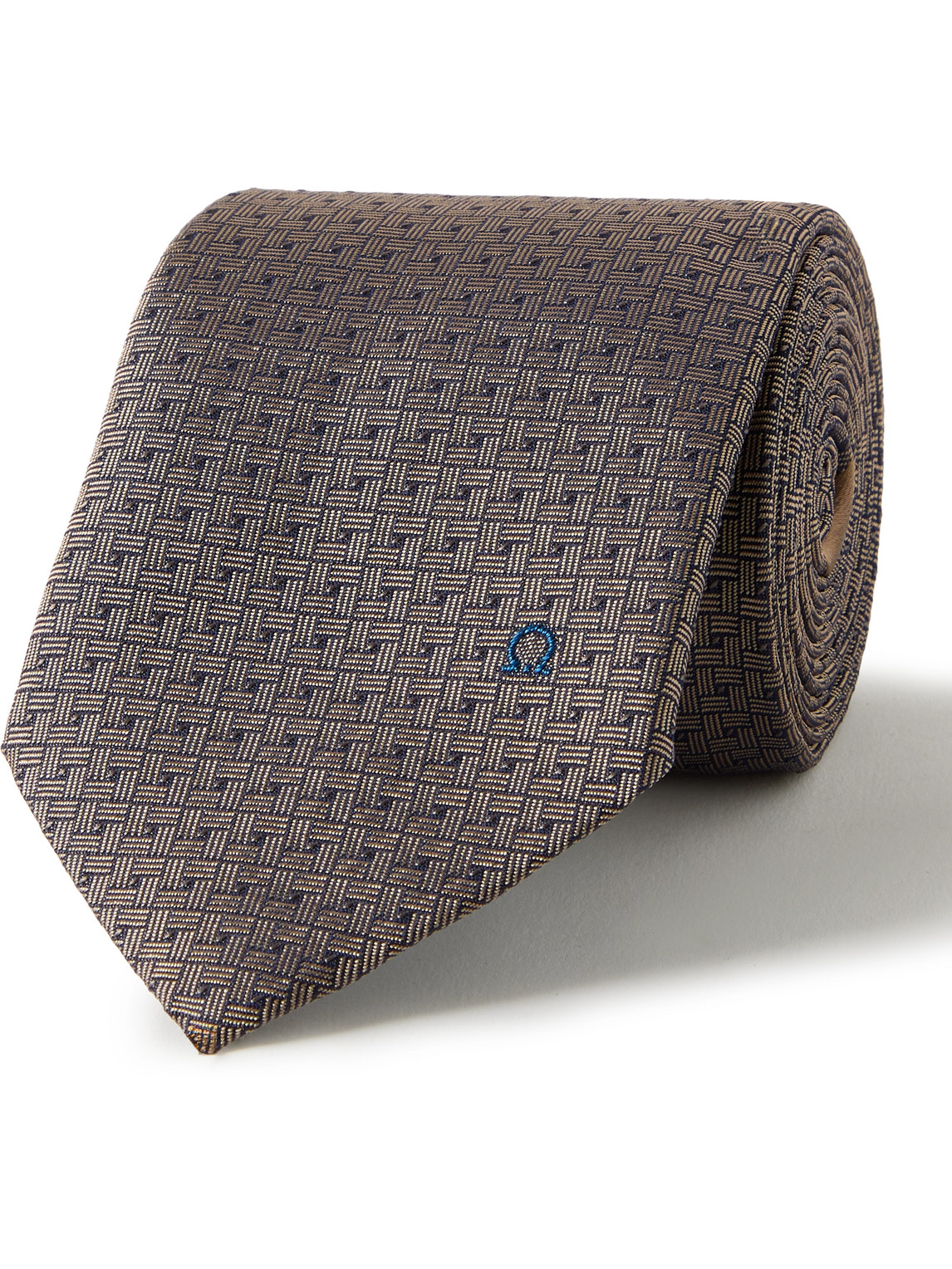 Ferragamo 7cm Silk-jacquard Tie In Brown