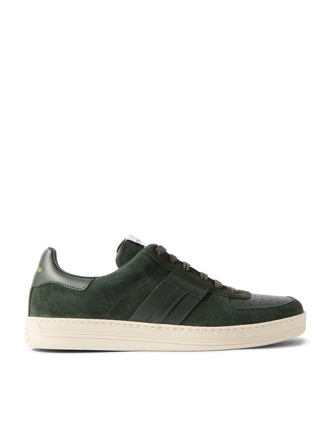 Tom Ford Radcliffe Suede And Leather Sneakers In Green