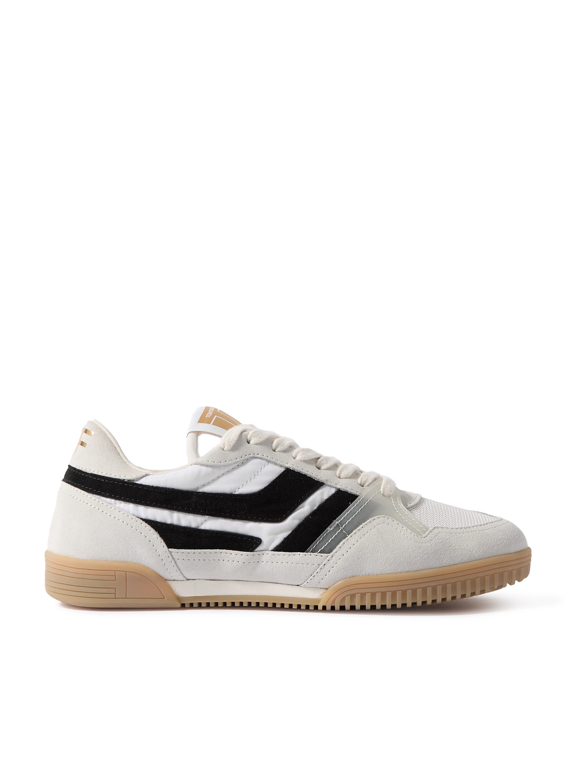 Tom Ford Jackson Rubber And Canvas-trimmed Suede Sneakers In Neutrals