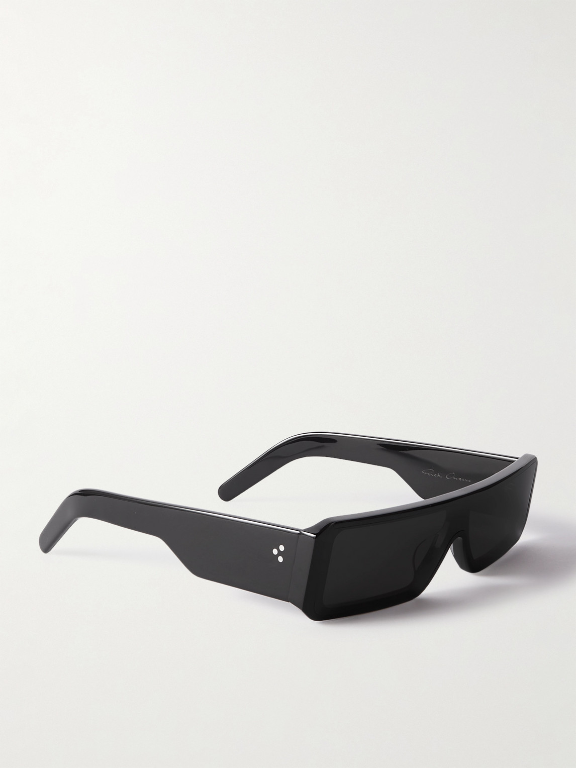 Shop Rick Owens Gethshades Rectangle-frame Acetate Sunglasses In Black