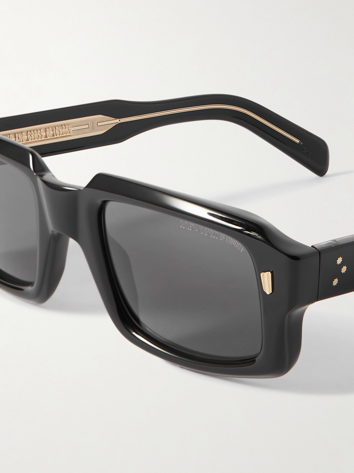 Shop Cutler And Gross Rectangle-frame Acetate Sunglasses In Black