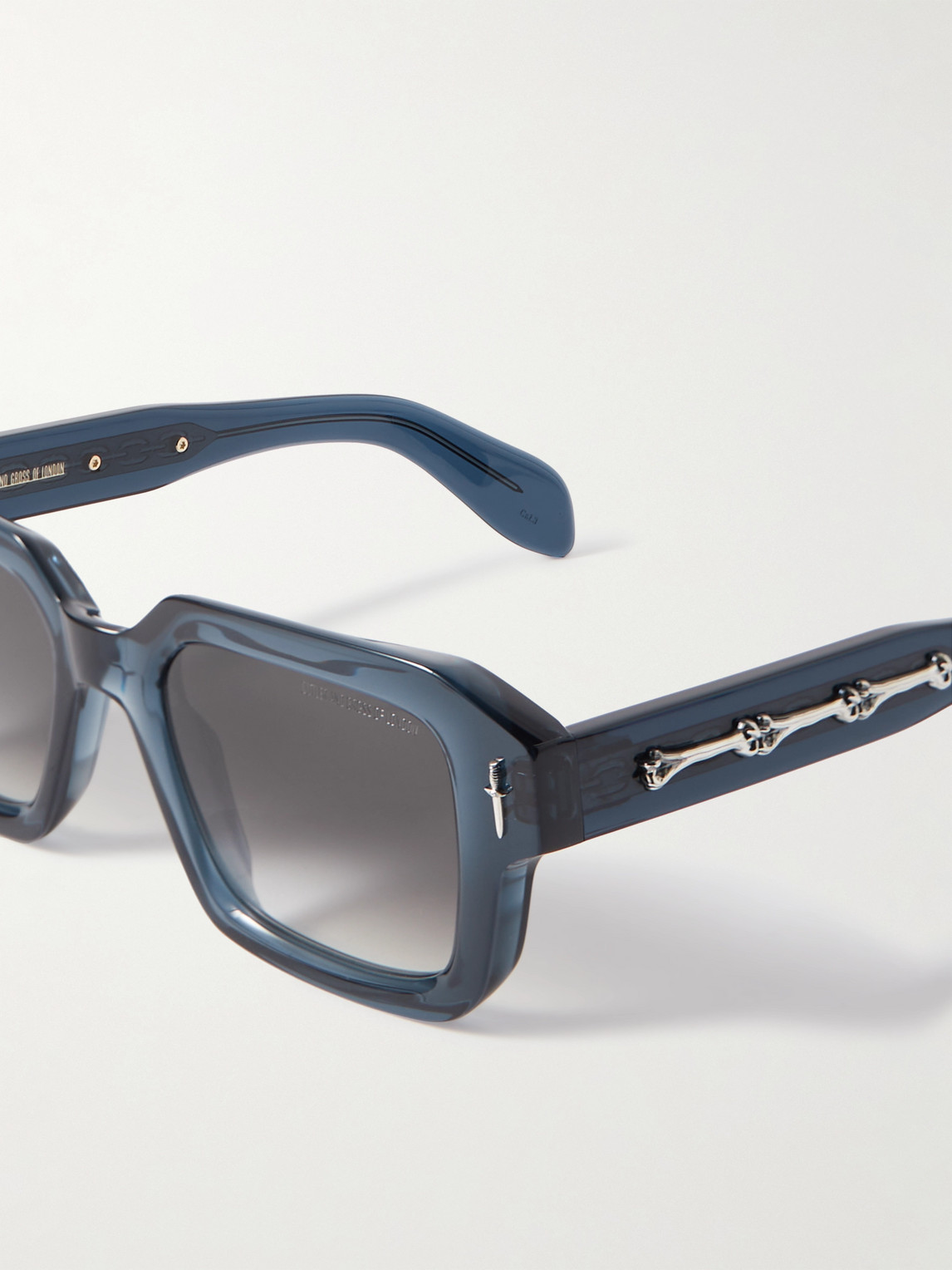 Shop Cutler And Gross The Great Frog Square-frame Acetate And Silver-tone Sunglasses In Blue